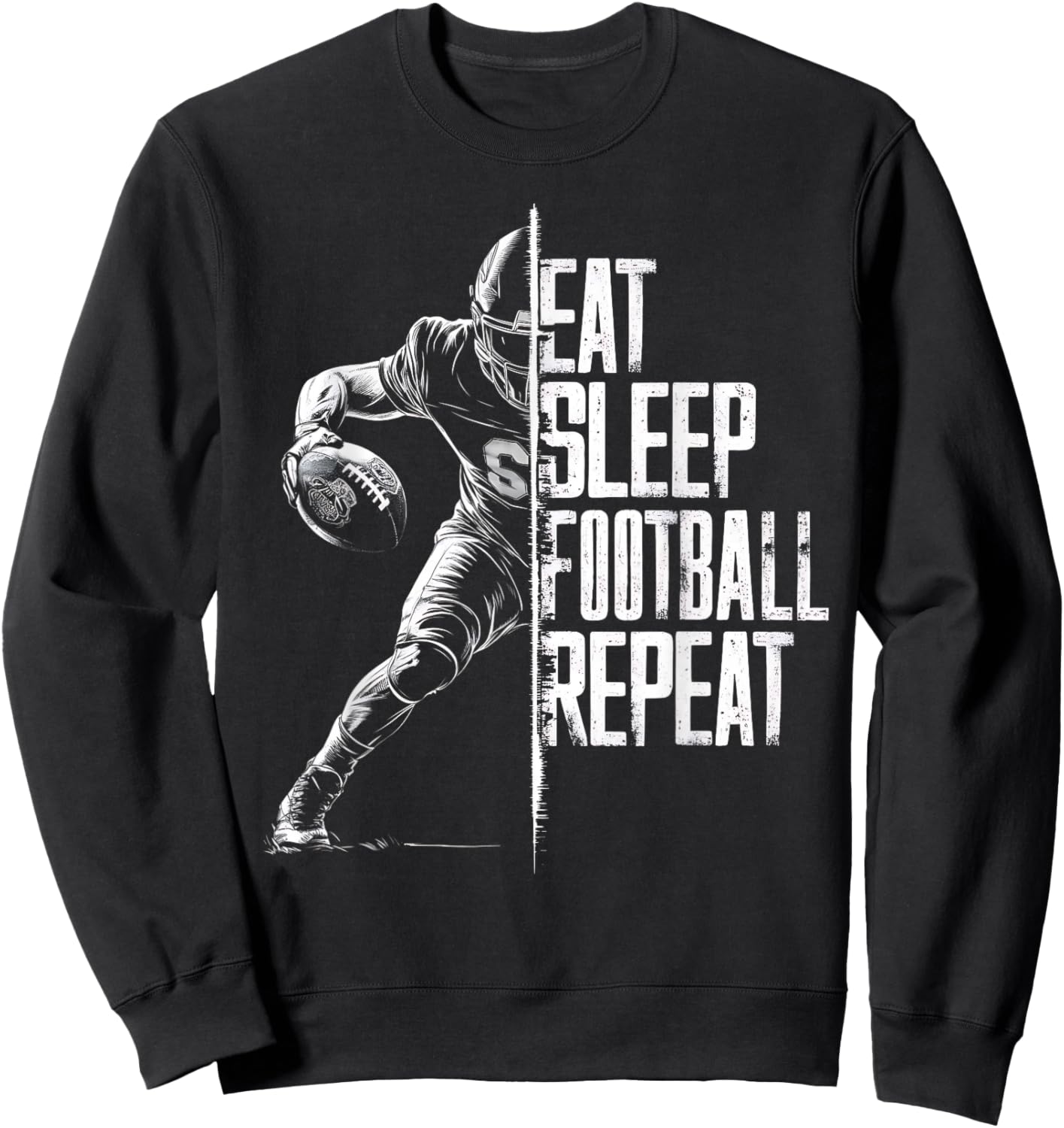 Eat Sleep Football Repeat Football Lovers Youth Kids Boys Sweatshirt - Sweatshirt | Black