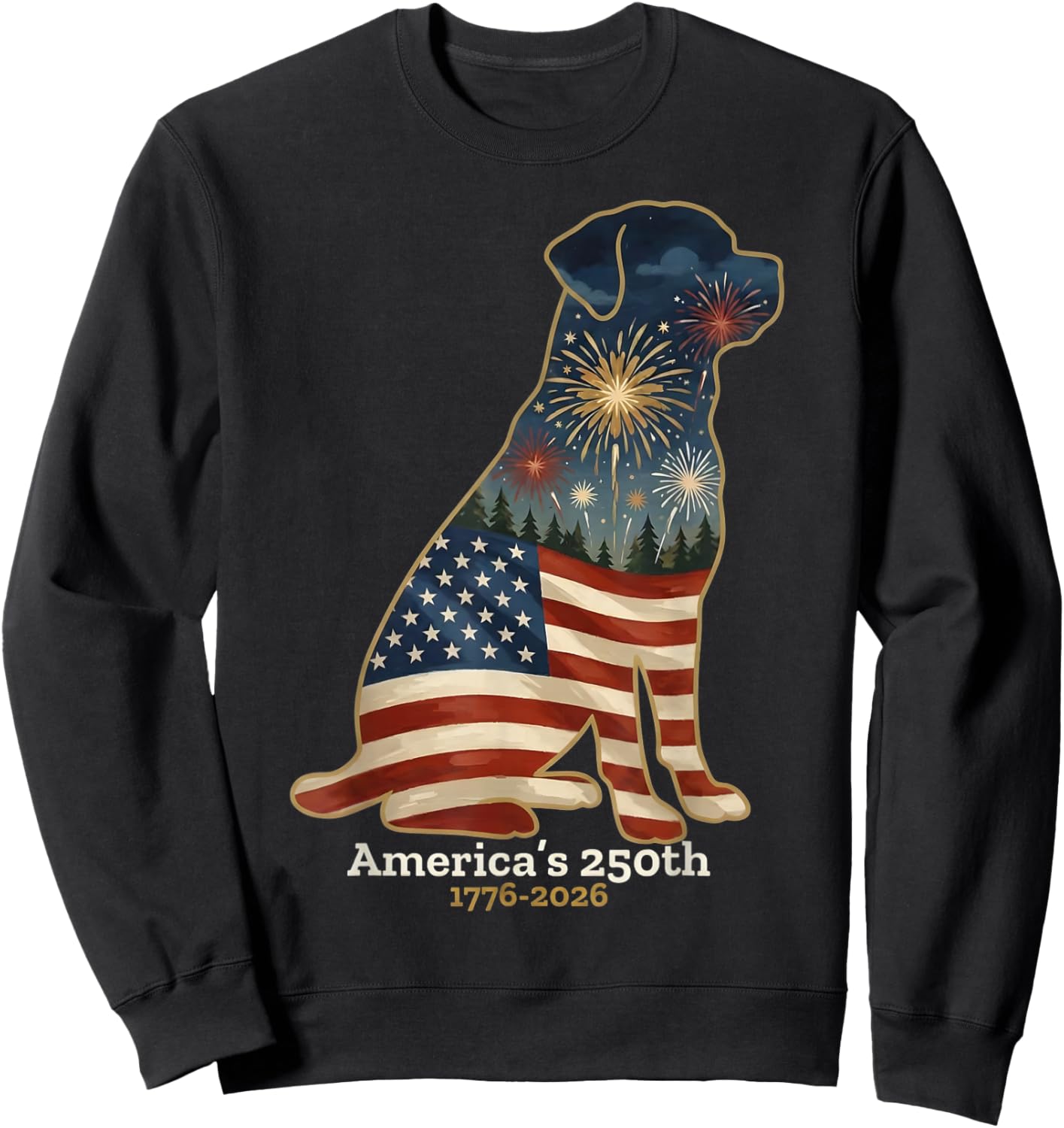 Rottweiler America's 250th Anniversary 4th of July Sweatshirt - Sweatshirt | Black