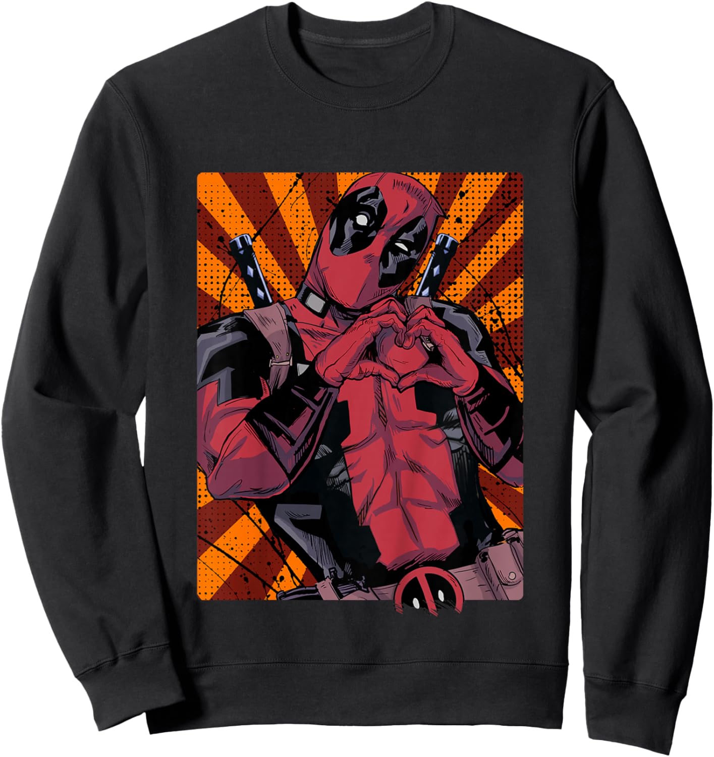 Marvel Deadpool Heart Hands Portrait Sweatshirt - Sweatshirt | Black