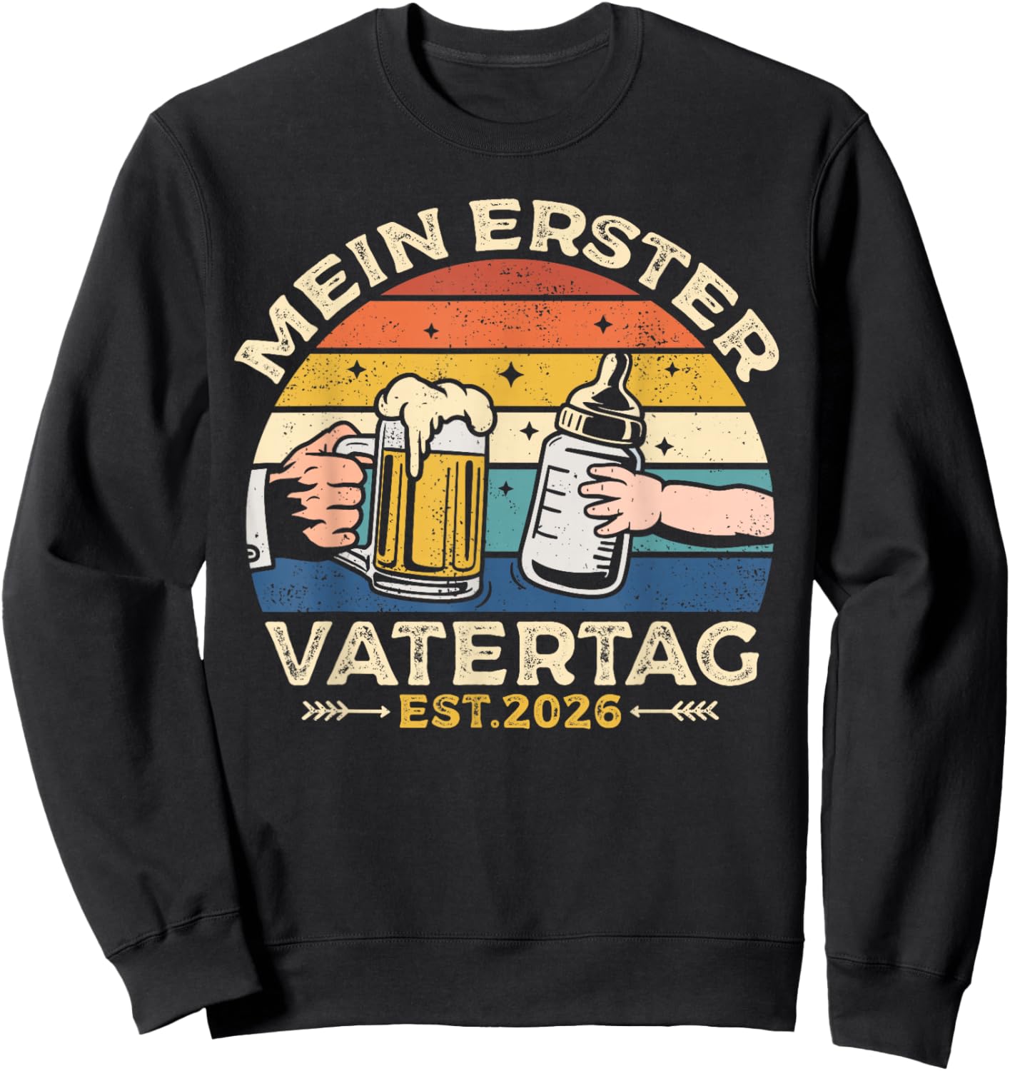 Mein Erster Vatertag Lustiges Vatertagsgeschenk Für Papa Sweatshirt - Sweatshirt | Black