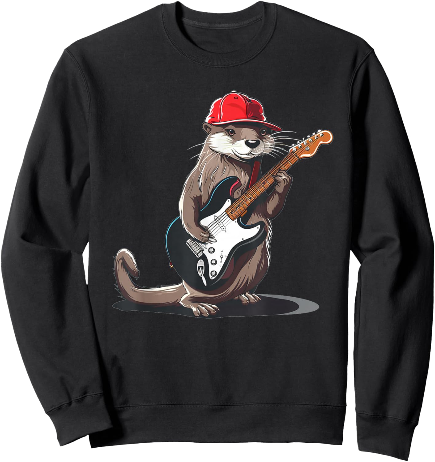 Cool Looking Guitar Otter Costume for Adults and Kids Sweatshirt - Sweatshirt | Black