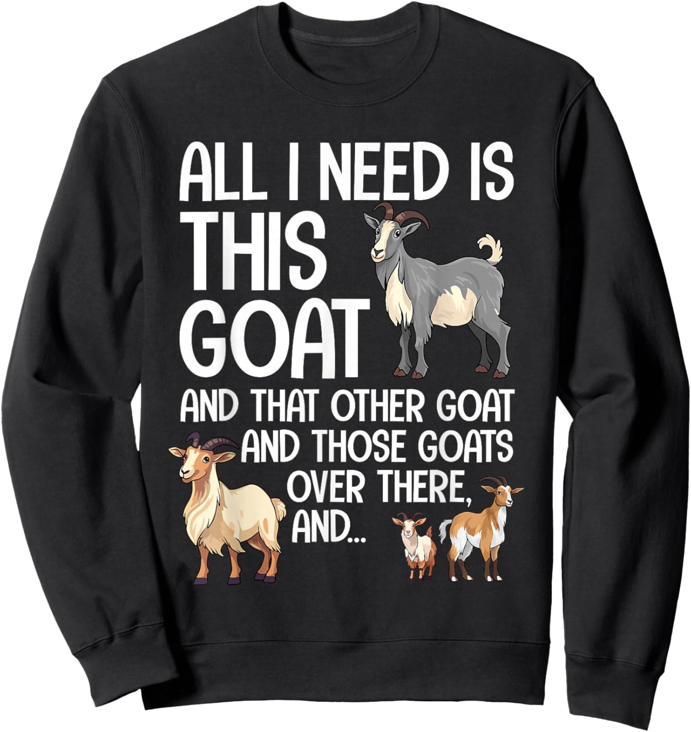 Funny Goat Design Women Kids Boer Pygmy Goat Lover Sweatshirt - Sweatshirt | Black