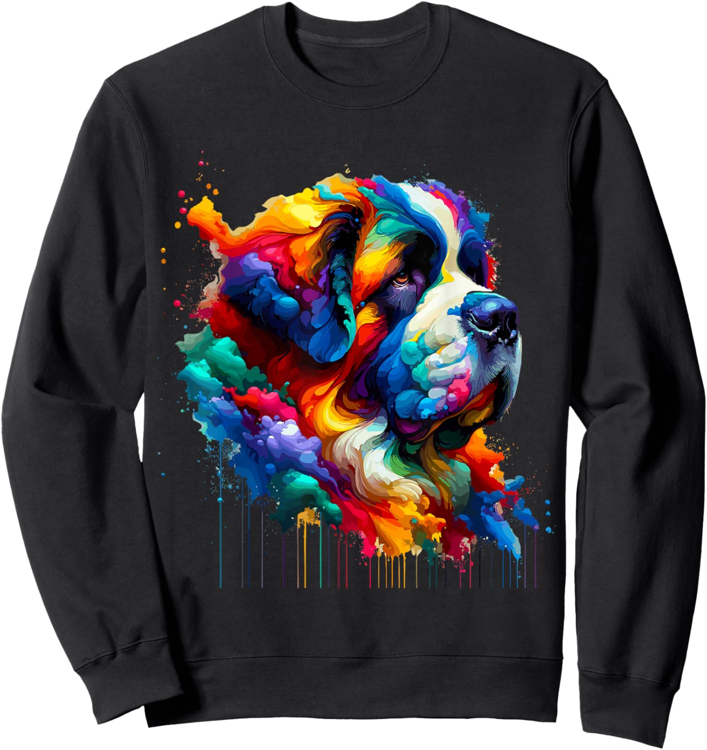 Splash Art Saint Bernard St. Bernard Sweatshirt - Sweatshirt | Black