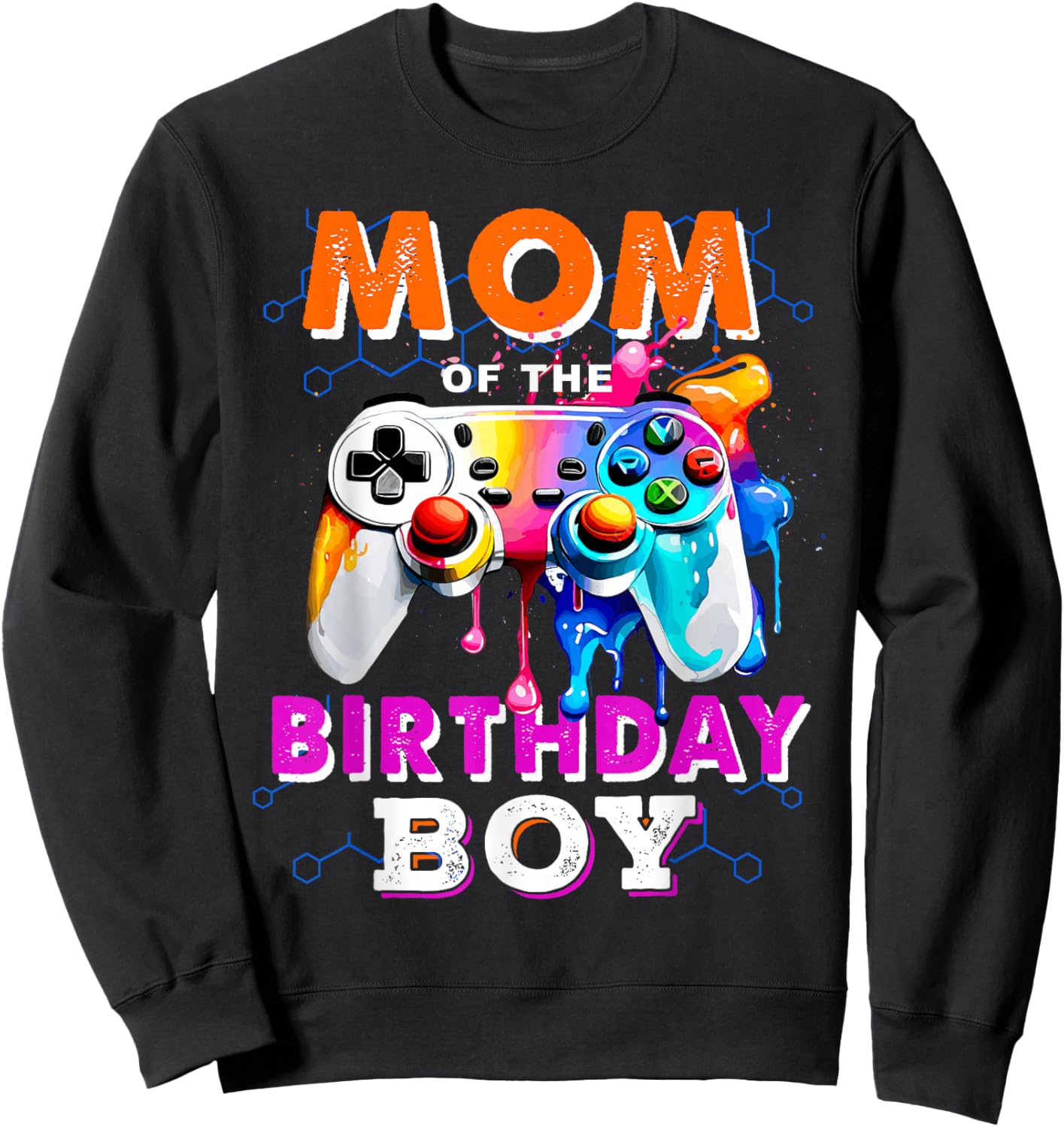 Mom of The Birthday Boy Video Game Gaming Birthday Party Sweatshirt - Sweatshirt | Black
