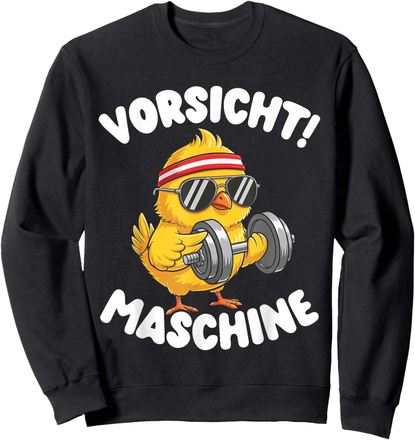 Vorsicht Maschine Küken Bodybuilding Gym Fitness Sweatshirt - Sweatshirt | Black