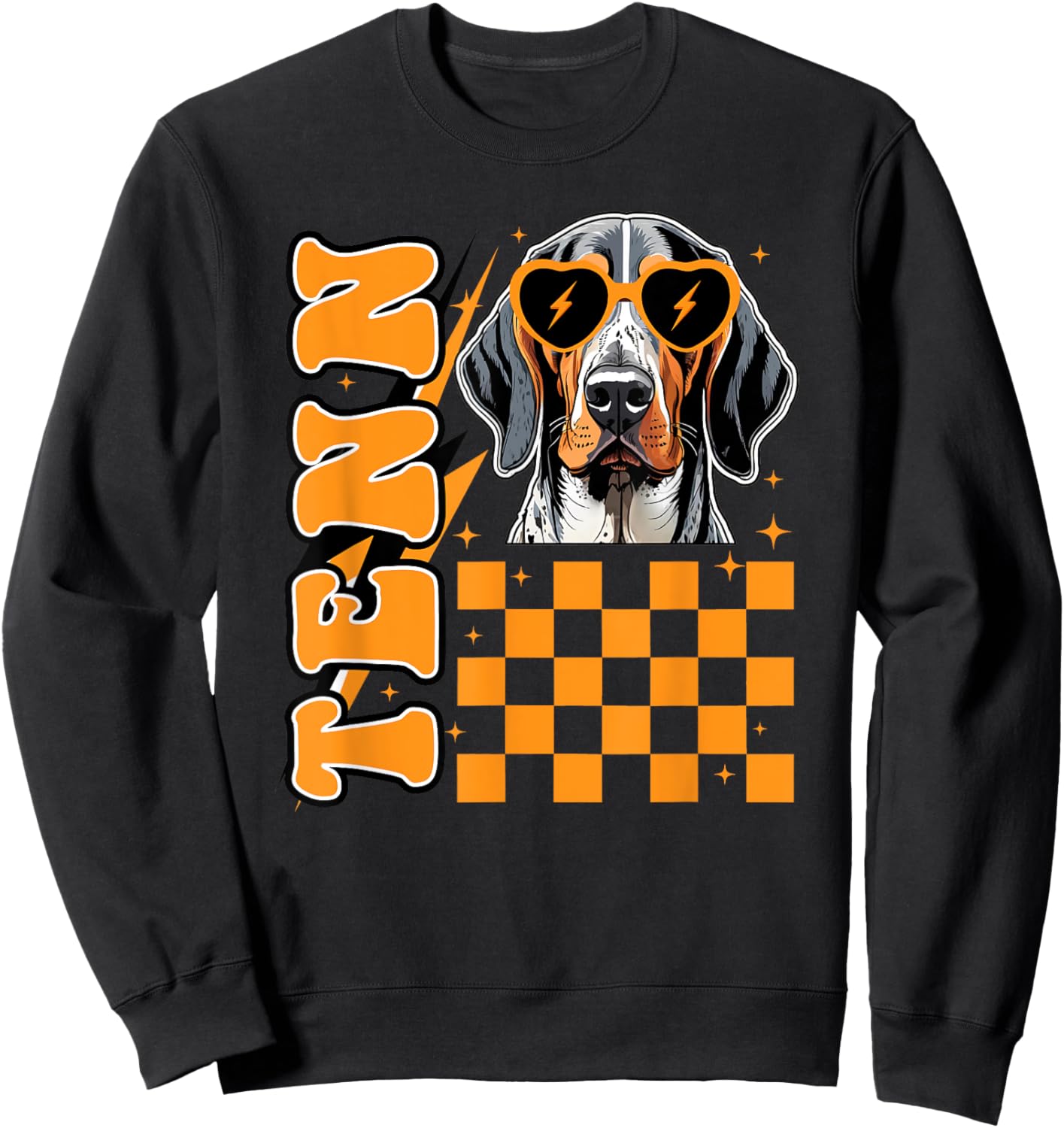 Tennessee Orange White Hound Dog Vintage, TN Orange Blooded Men Women Kids Sweatshirt - Sweatshirt | Black