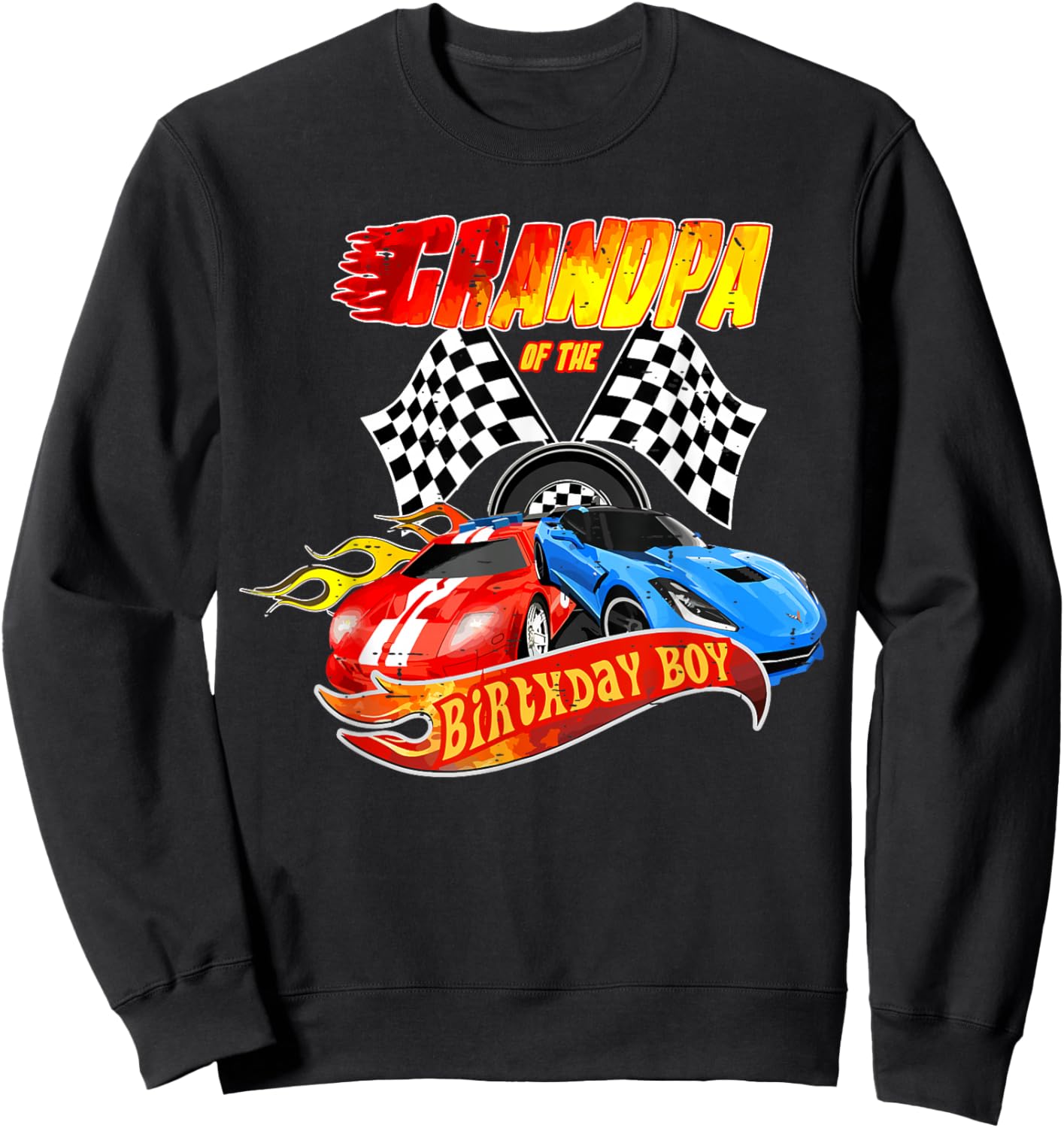 Grandpa Of The Birthday Boy Race Car Birthday Party Racing Sweatshirt - Sweatshirt | Black