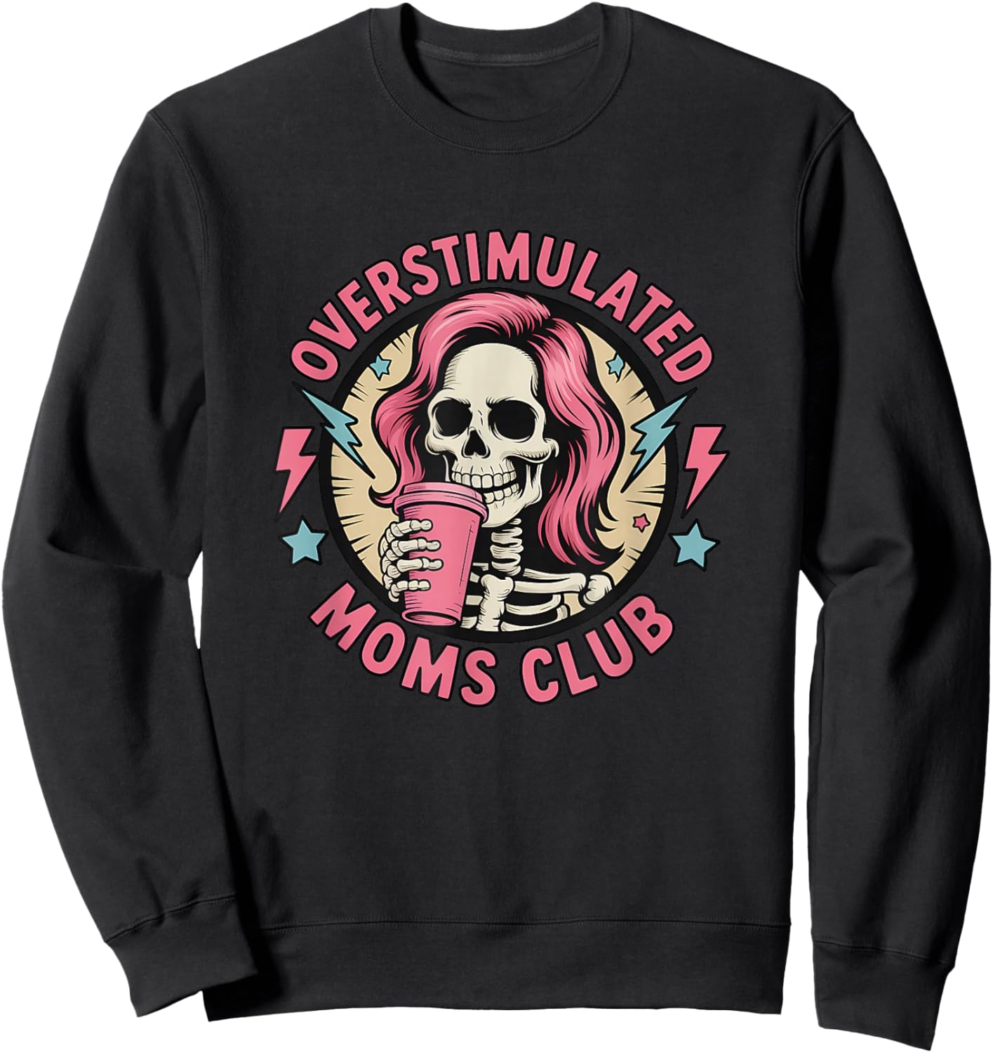 Overstimulated Moms Club Neurodivergente Mutter Muttertag Sweatshirt - Sweatshirt | Black