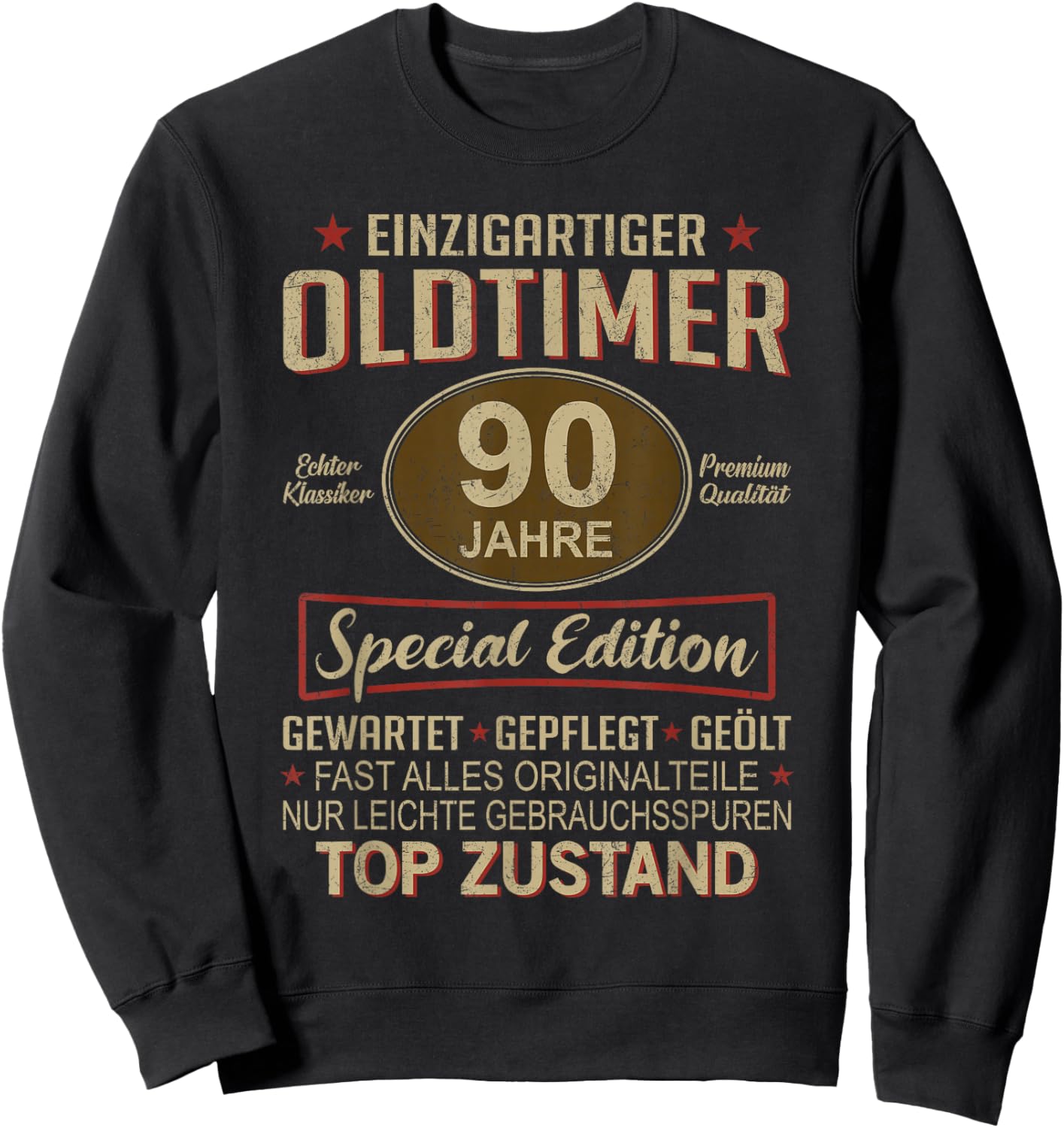 90. Geburtstag 90 Jahre Einzigartiger Oldtimer 90er Sweatshirt - Sweatshirt | Black