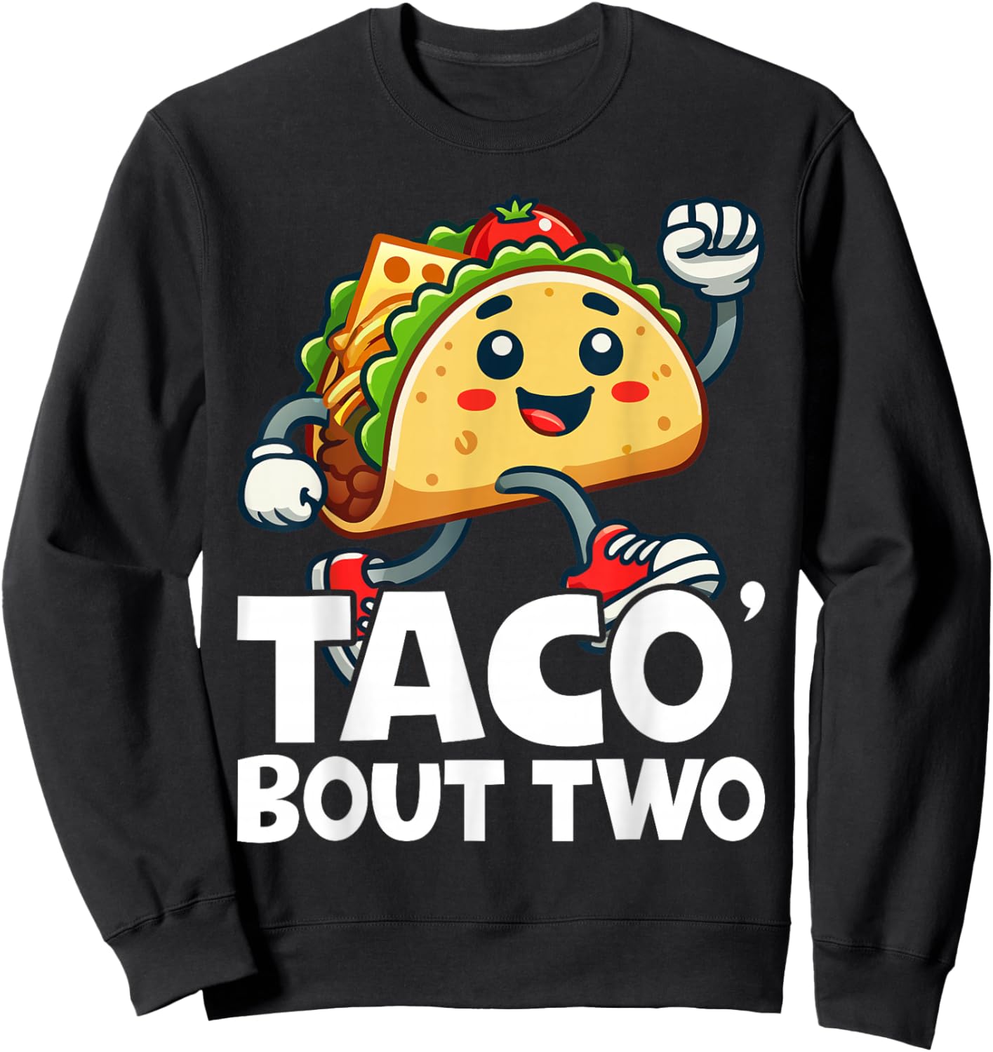 Taco Bout Two Mexican 2 year old Boy Girls Second Birthday Sweatshirt - Sweatshirt | Black