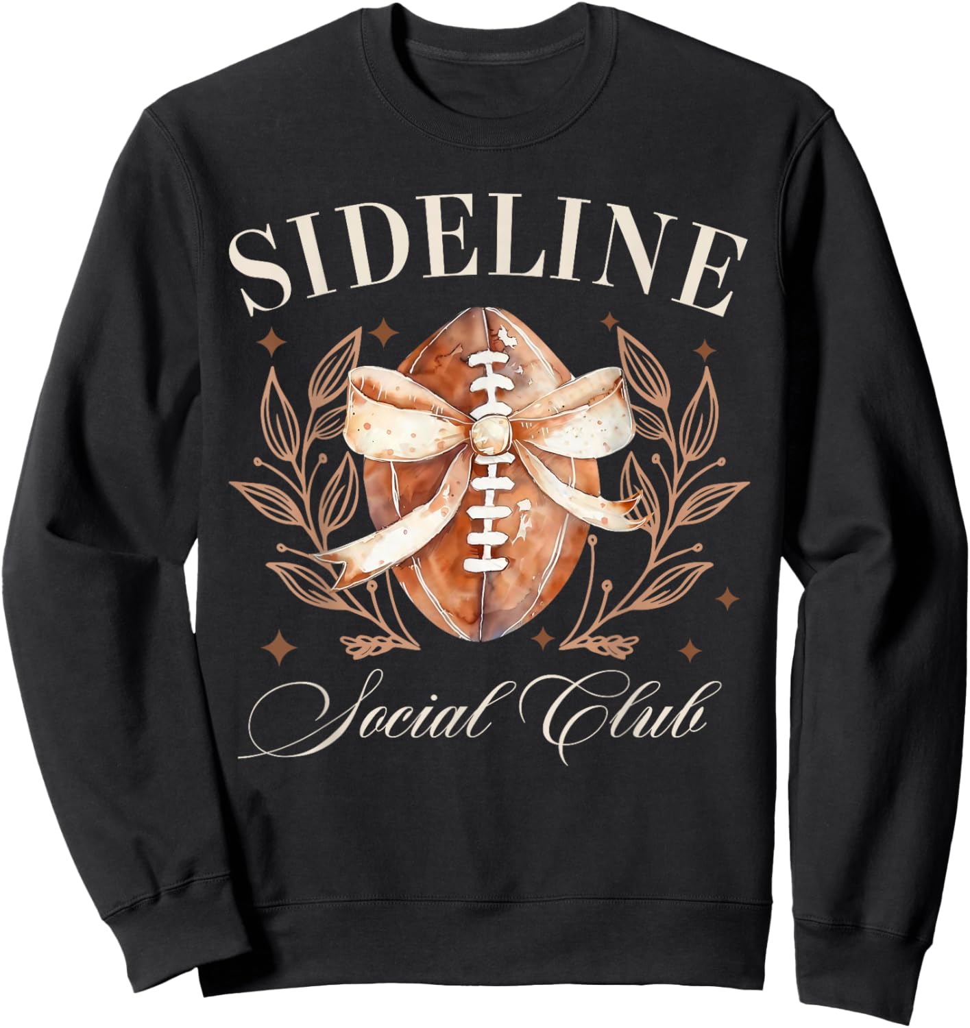 Sideline Social Club American Football Coquette Bow Game Day Sweatshirt - Sweatshirt | Black