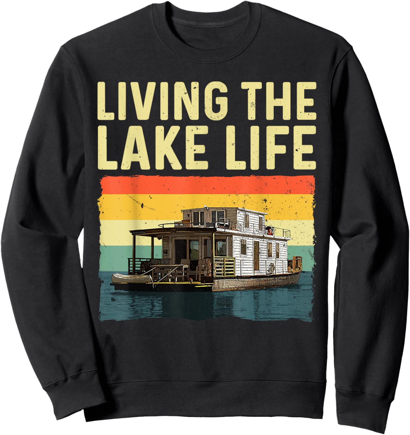 Houseboat Design Women House Boat Captain Houseboat Sweatshirt - Sweatshirt | Black