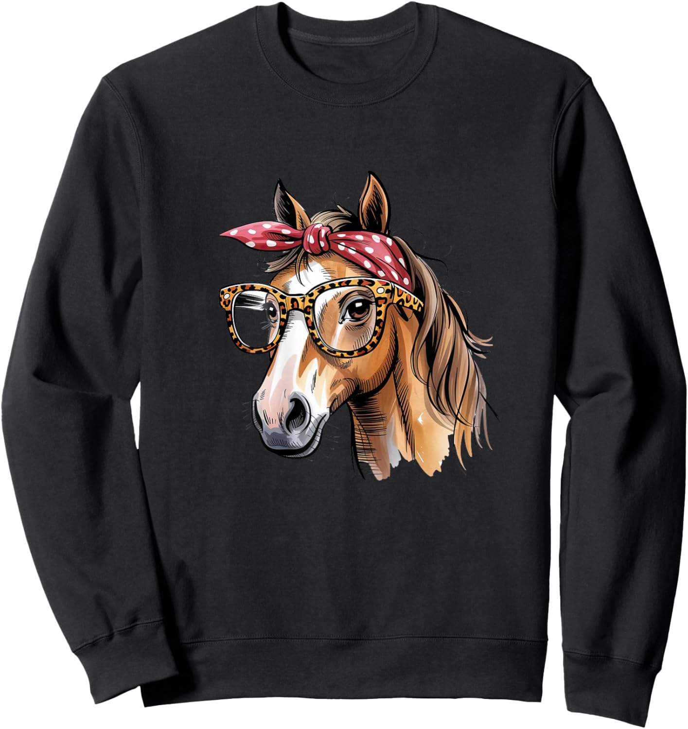 Braunes Pferd Süßes Motiv Pferde Mädchen Stall und Reiten Sweatshirt - Sweatshirt | Black