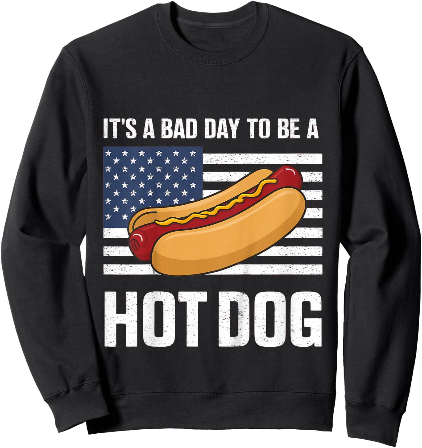Kids Bad Day to Be A Hot Dog Shirt Toddler Sweatshirt - Sweatshirt | Black