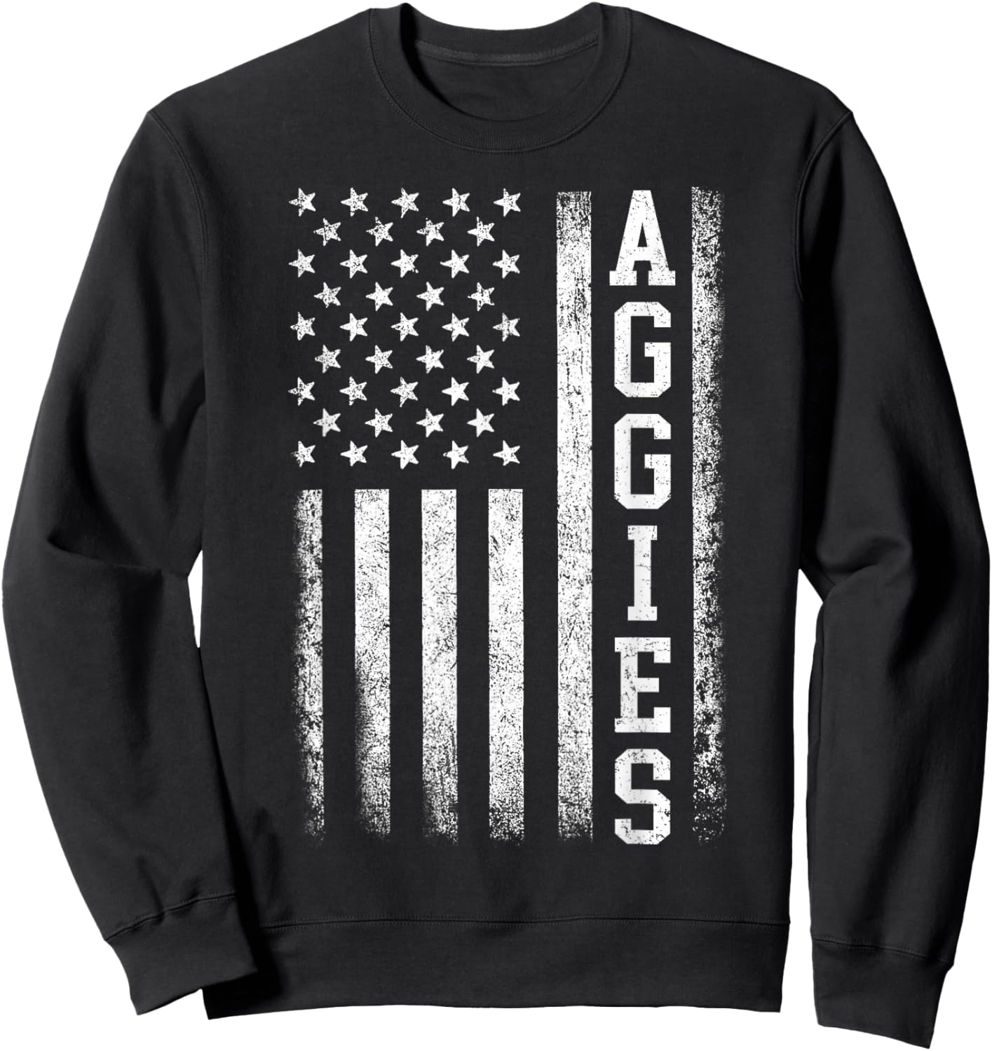 Vintage Aggies Retro Style 70s 80s First Name Men Women Kids Sweatshirt - Sweatshirt | Black