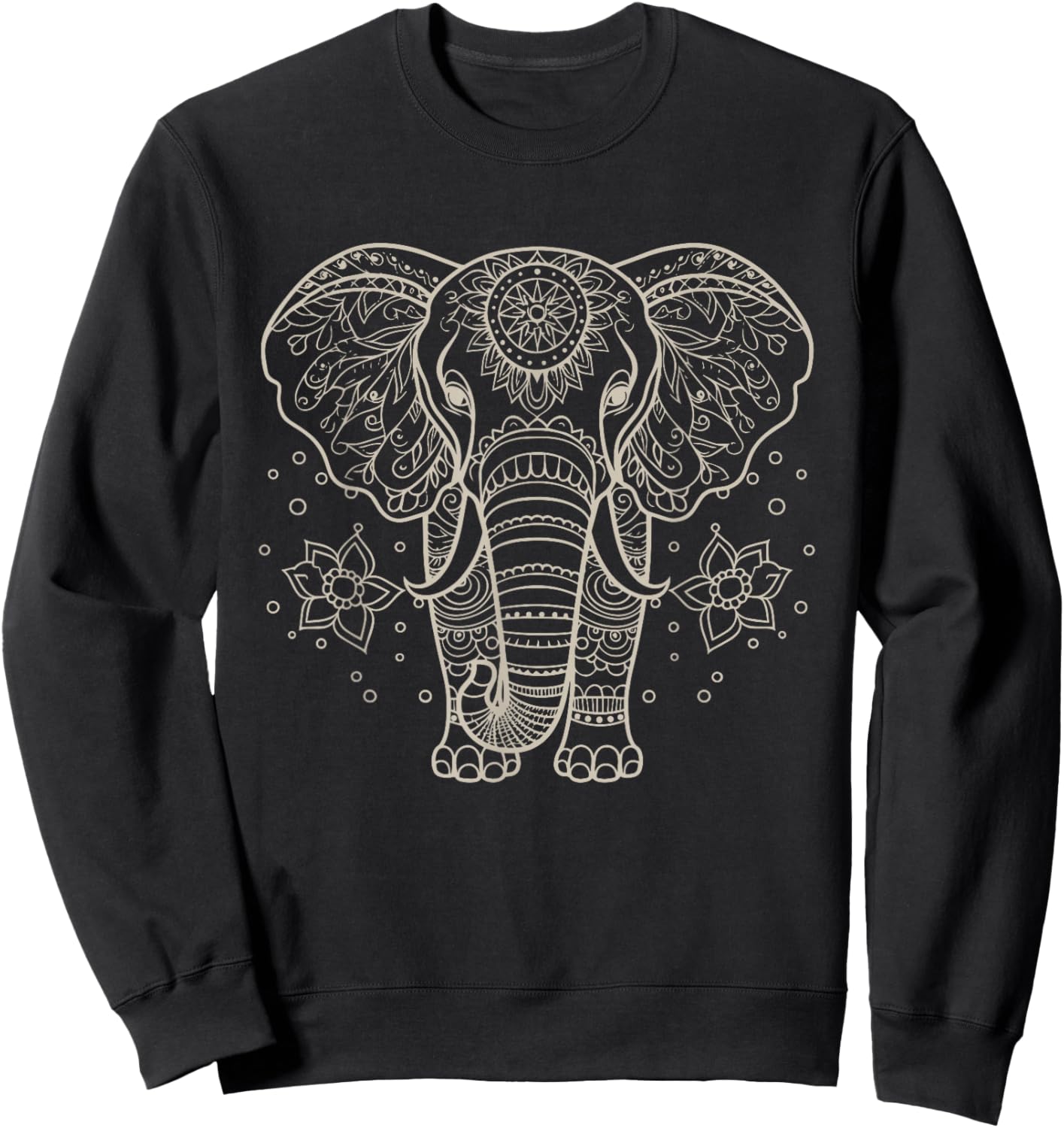 Mandala Style Elephant Perfect , Men Sweatshirt - Sweatshirt | Black