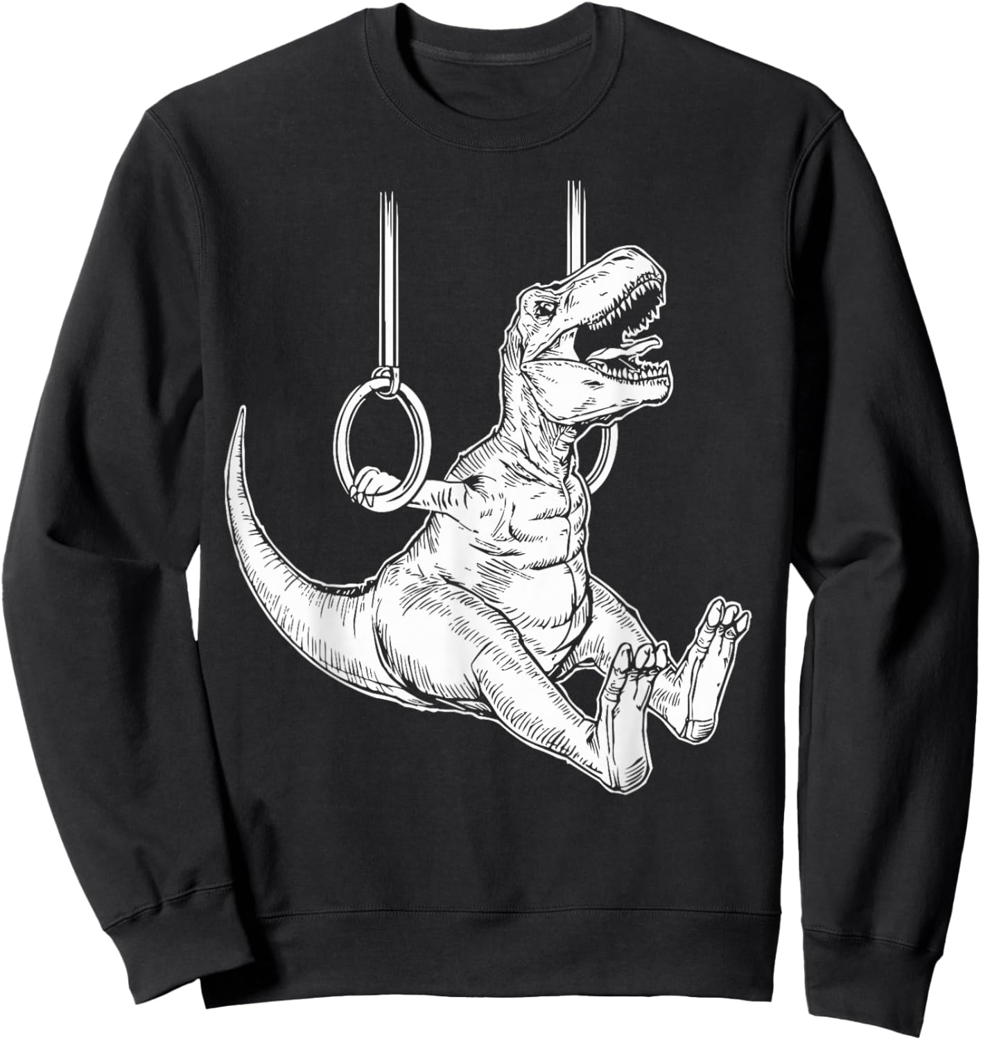 Gymnastics Dinosaur Rings Kids Boys Gymnast Sweatshirt - Sweatshirt | Black