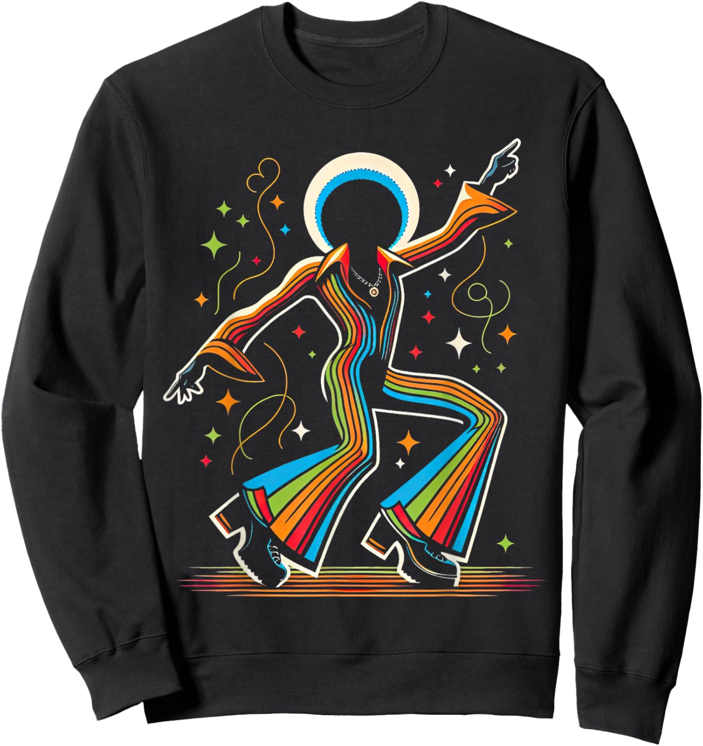 Afro Dancing Soul Music Groove Funky Retro Disco Sweatshirt - Sweatshirt | Black
