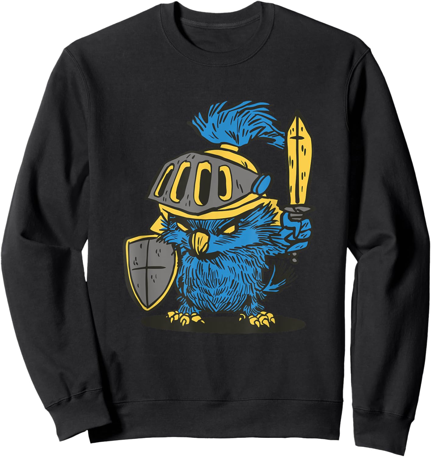 Angry Owl Knight - Medieval Renaissance Festival Sweatshirt - Sweatshirt | Black