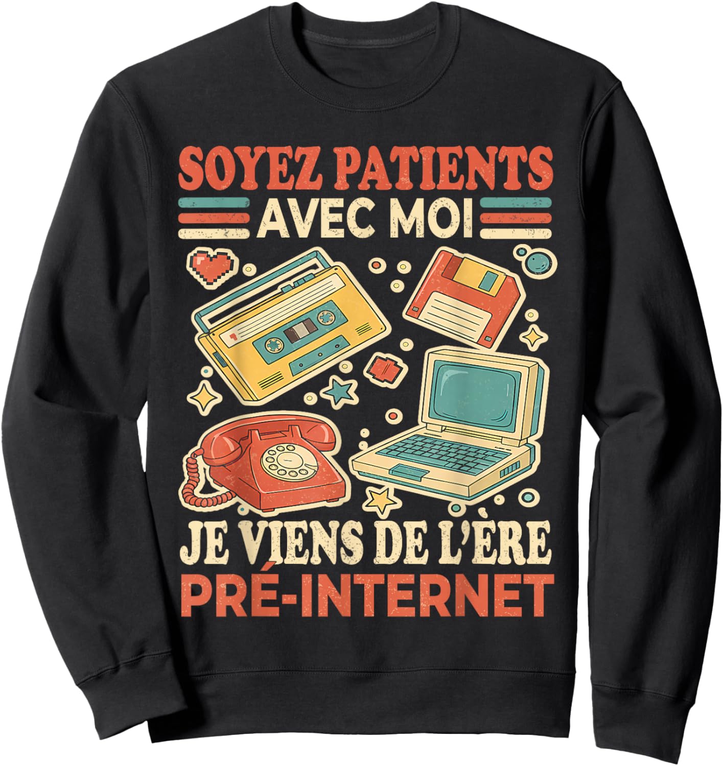 Vintage Nostalgia - Humour pour Vieux Sweatshirt - Sweatshirt | Black