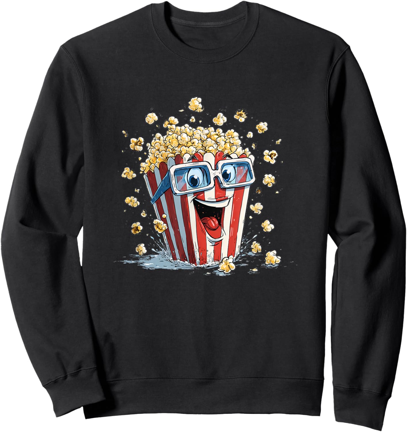 Stunning Popcorn Costume with Shades Sweatshirt - Sweatshirt | Black