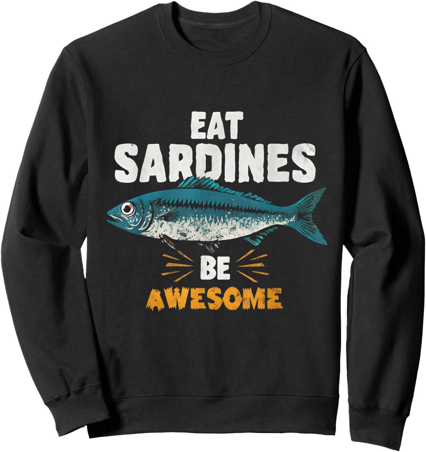 Funny Sardine Style Awesome Fish Sweatshirt - Sweatshirt | Black