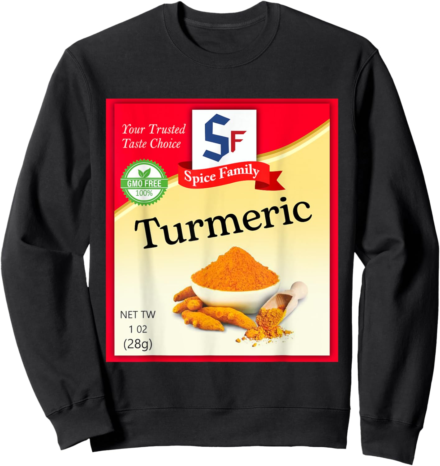 Turmeric Condiment Costume Holiday Spice Costumes Sweatshirt - Sweatshirt | Black