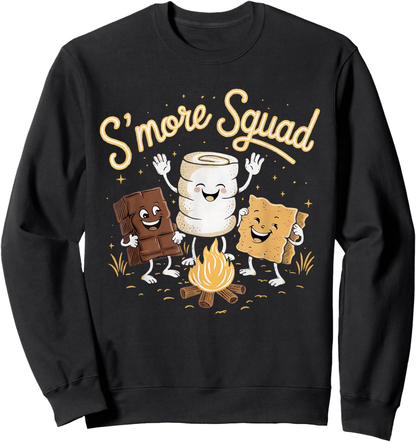 Smore Squad Camping Campfire Chocolate Marshmallow S'mores Sweatshirt - Sweatshirt | Black