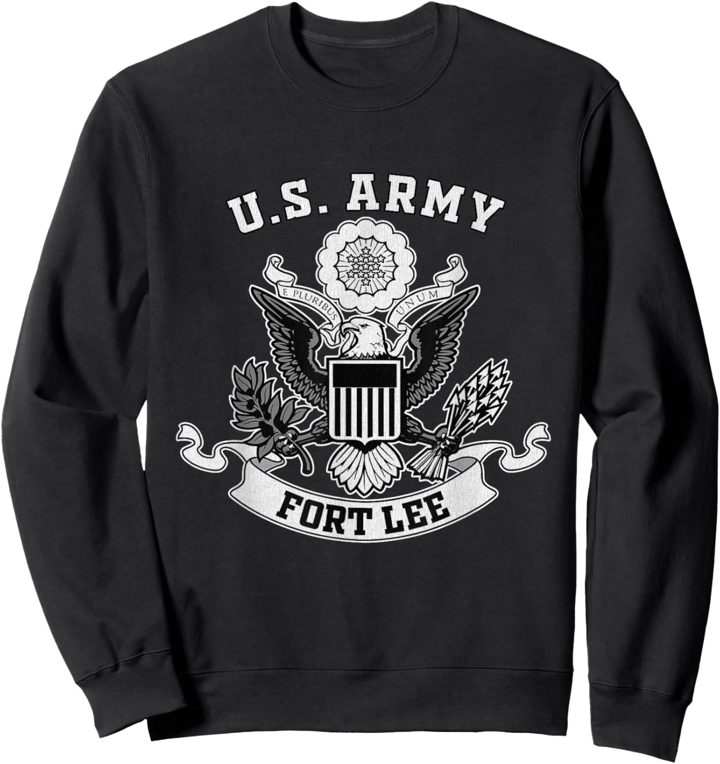Fort Lee Virginia Military Base Eagle Emblem Vintage Gifts Sweatshirt - Sweatshirt | Black