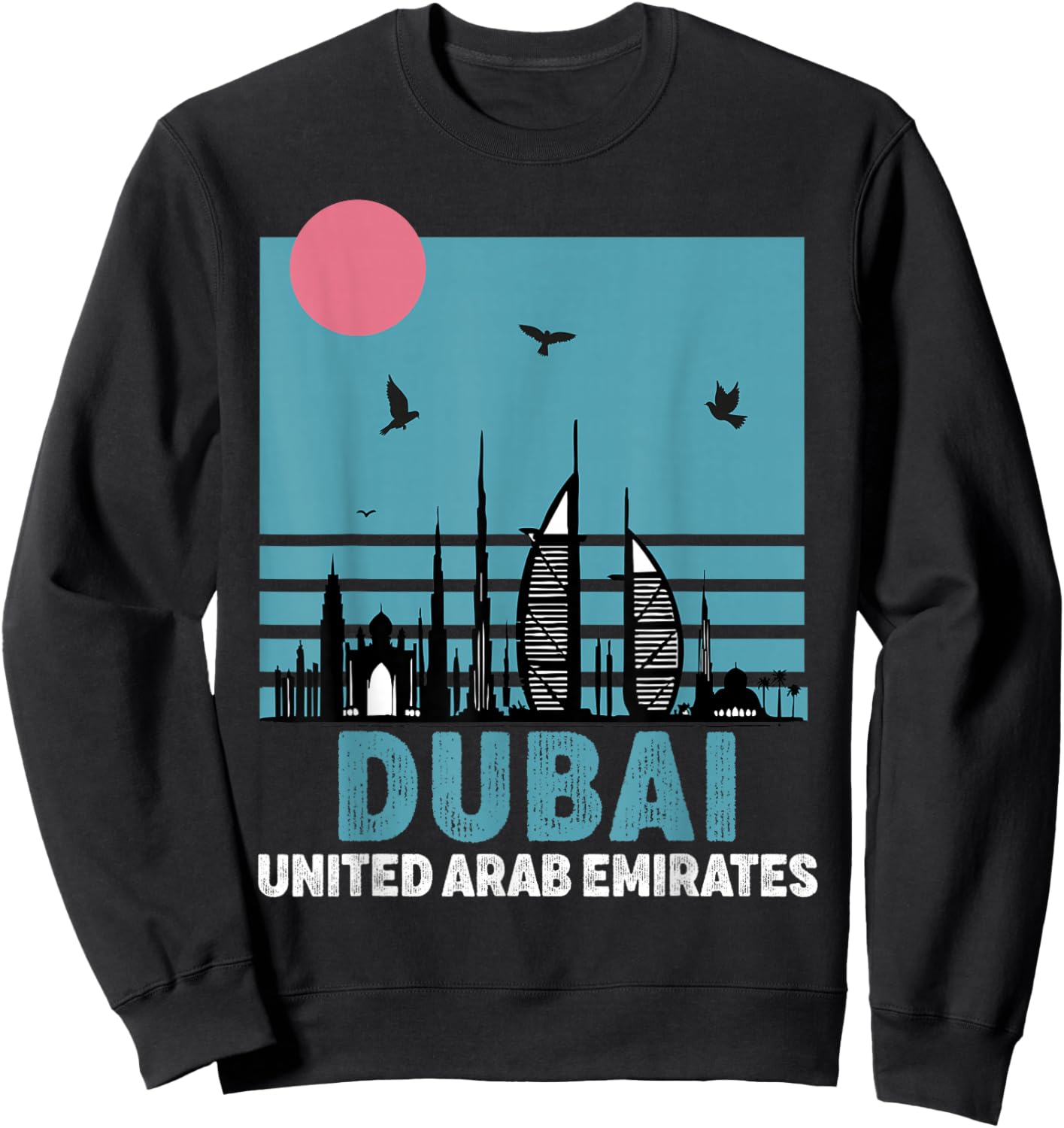 Dubai Souvenir Skyline UAE United Arab Emirate Reminder Sweatshirt - Sweatshirt | Black