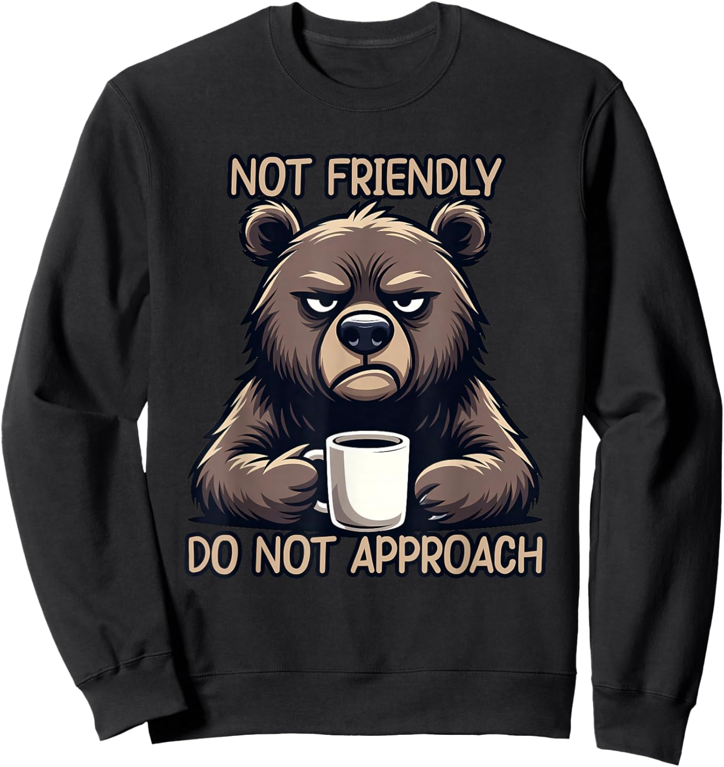 I'm Not Friendly Do Not Approach Sweatshirt - Sweatshirt | Black