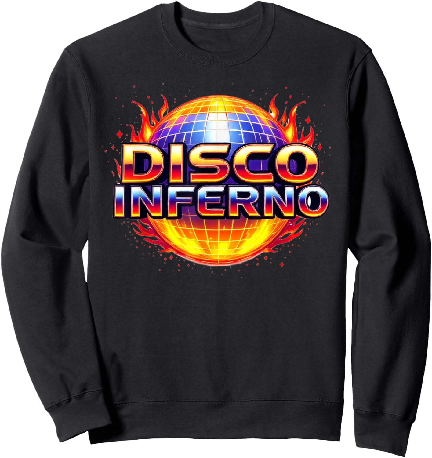 Disco Inferno: 70s Retro Groove, Funk, and Fire Sweatshirt - Sweatshirt | Black