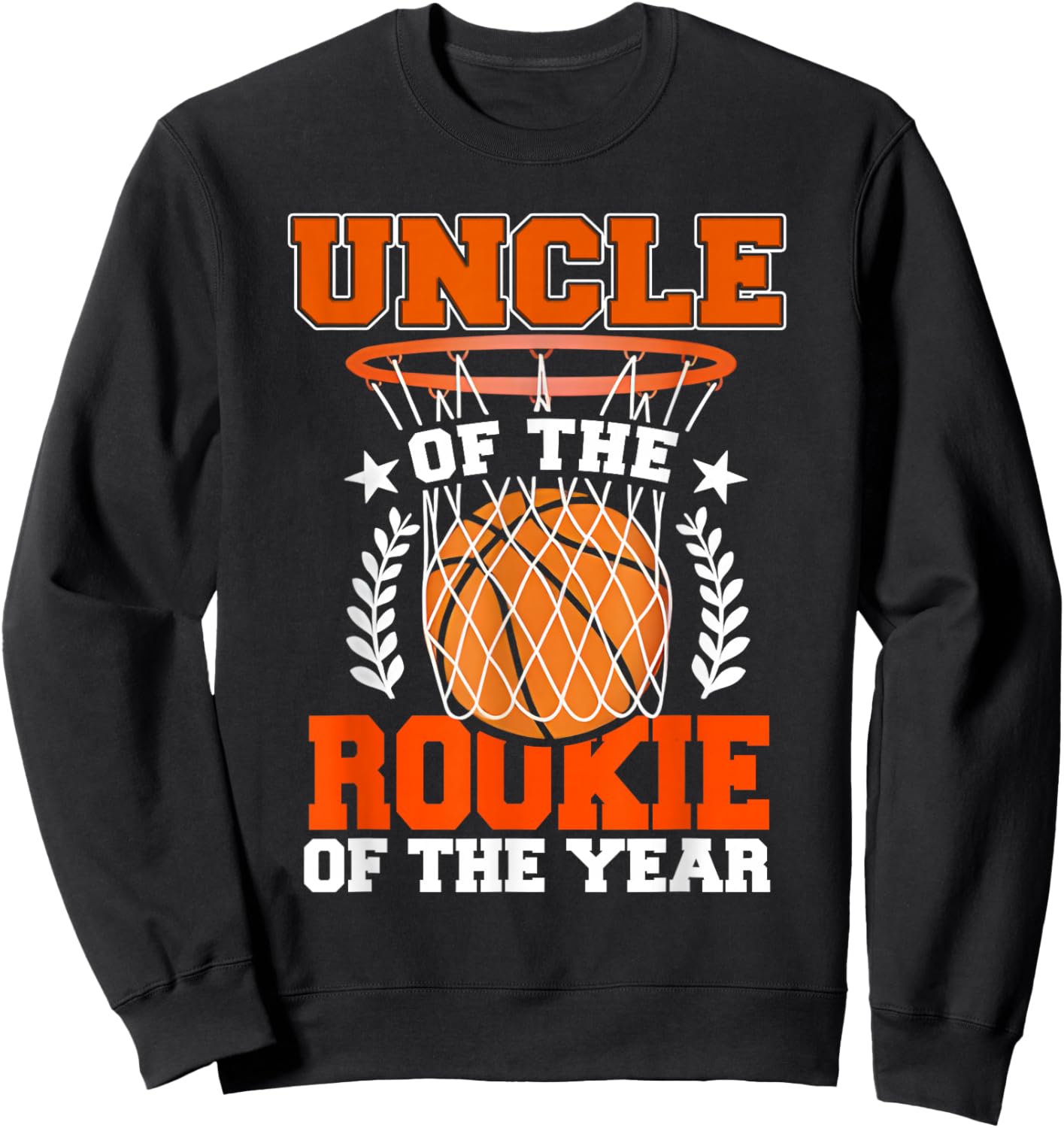Uncle of Rookie 1st Basketball Bday Theme Matching Sweatshirt - Sweatshirt | Black