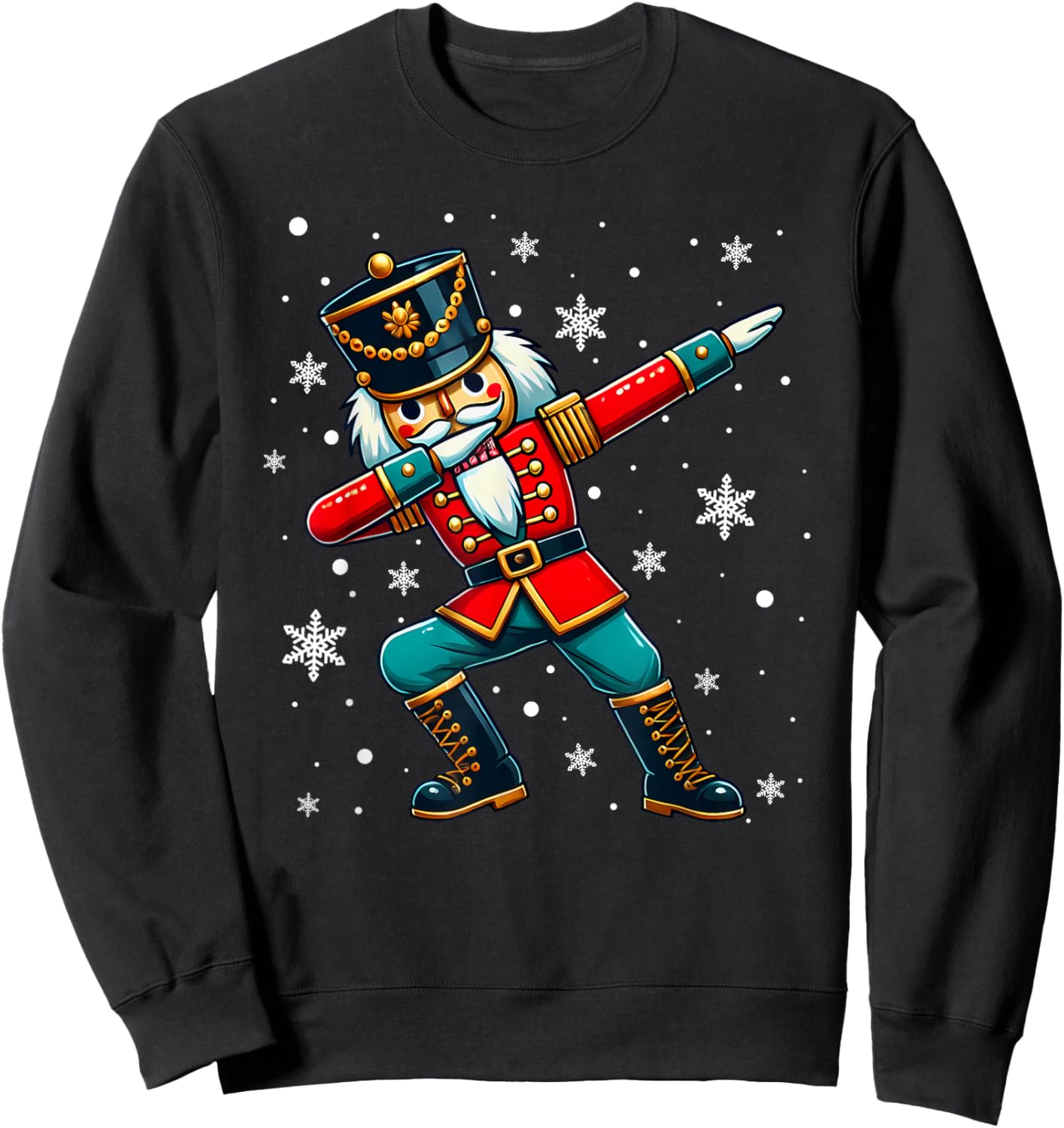 Dabbing Nutcracker Christmas Costume Matching Family Pajama Sweatshirt - Sweatshirt | Black