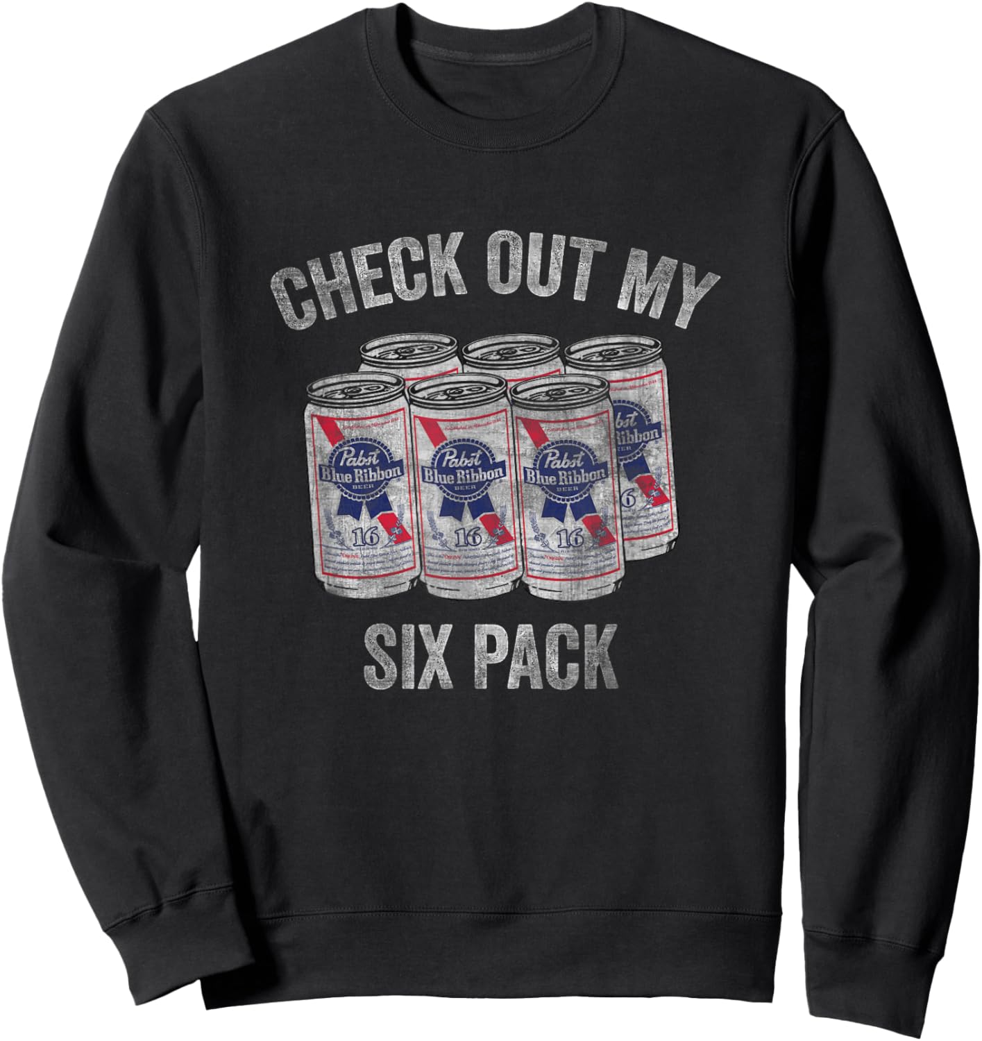 Pabst Check Out My Six Pack Sweatshirt - Sweatshirt | Black