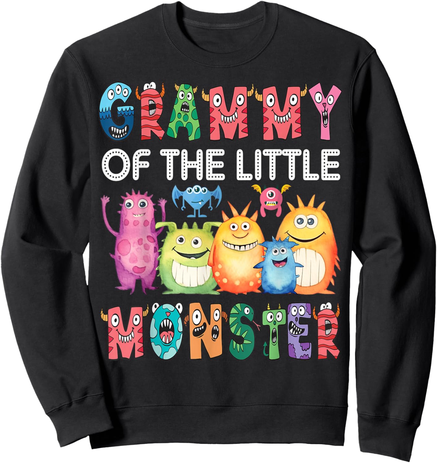 Grammy Of The Little Monster Kids 1St Birthday Party Sweatshirt - Sweatshirt | Black