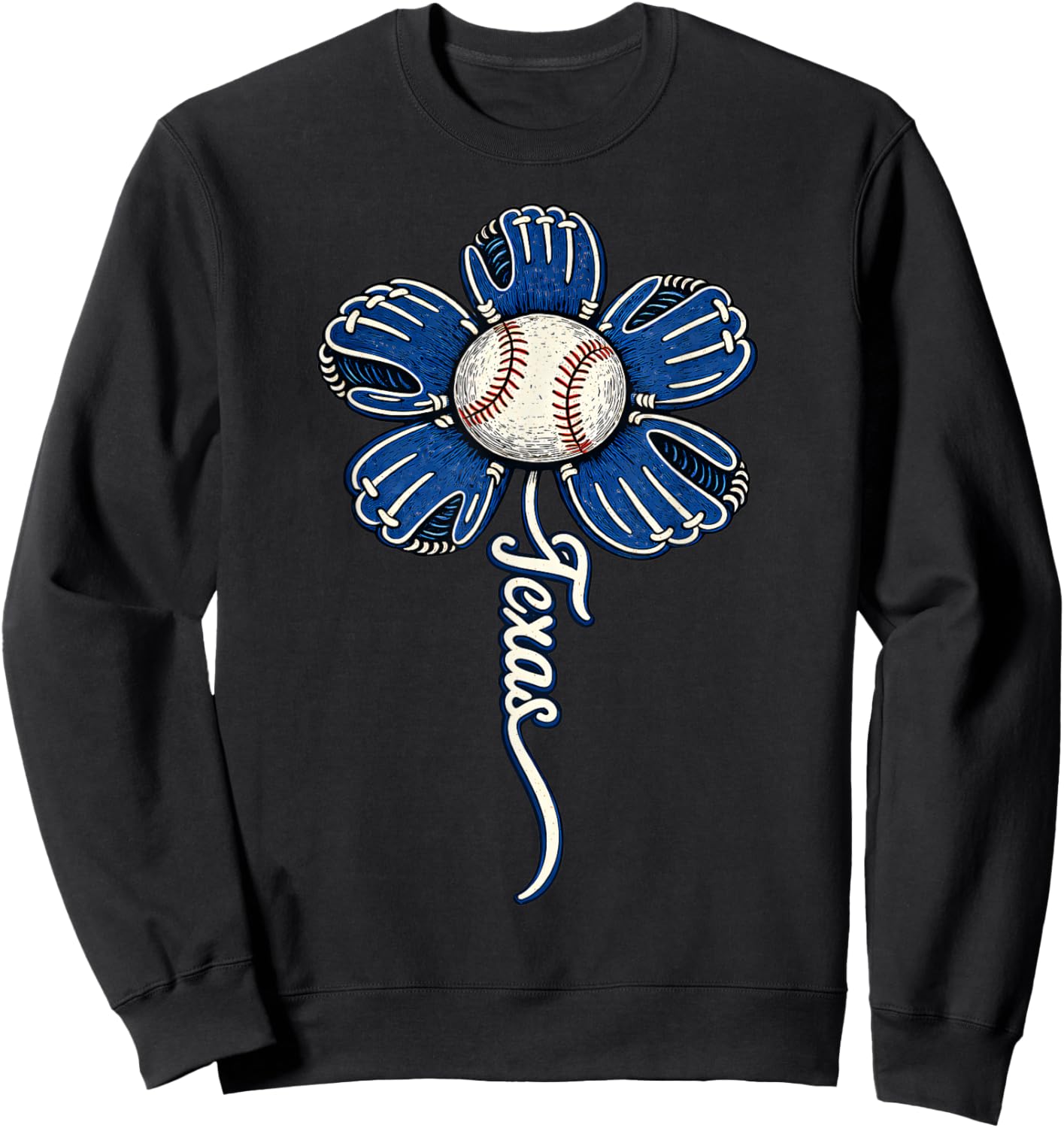 Texas Flower Women Boys Girls Kids Sweatshirt - Sweatshirt | Black