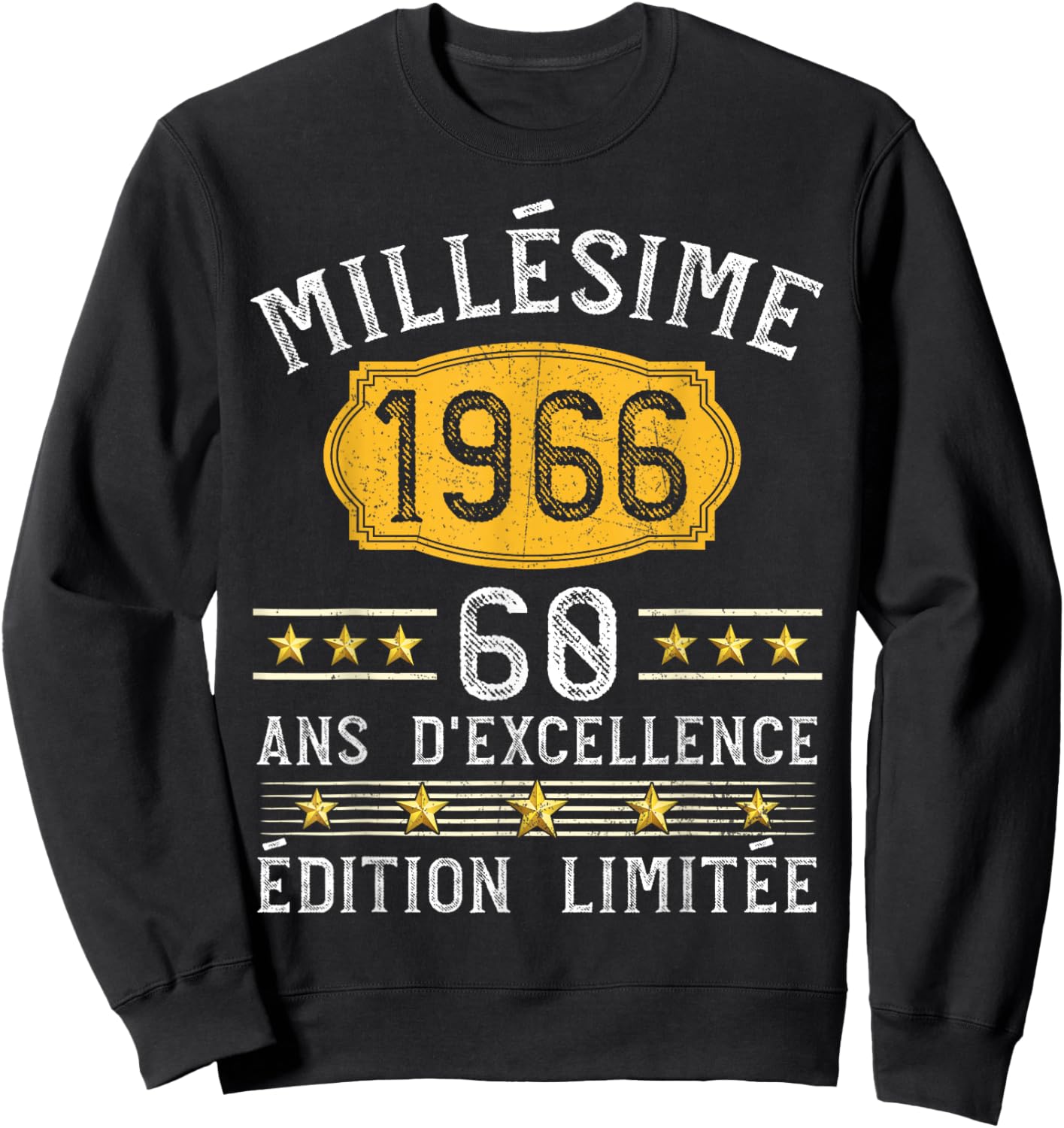 Vintage 1966 Gift 60 Years Man Birthday Humour Sweatshirt - Sweatshirt | Black