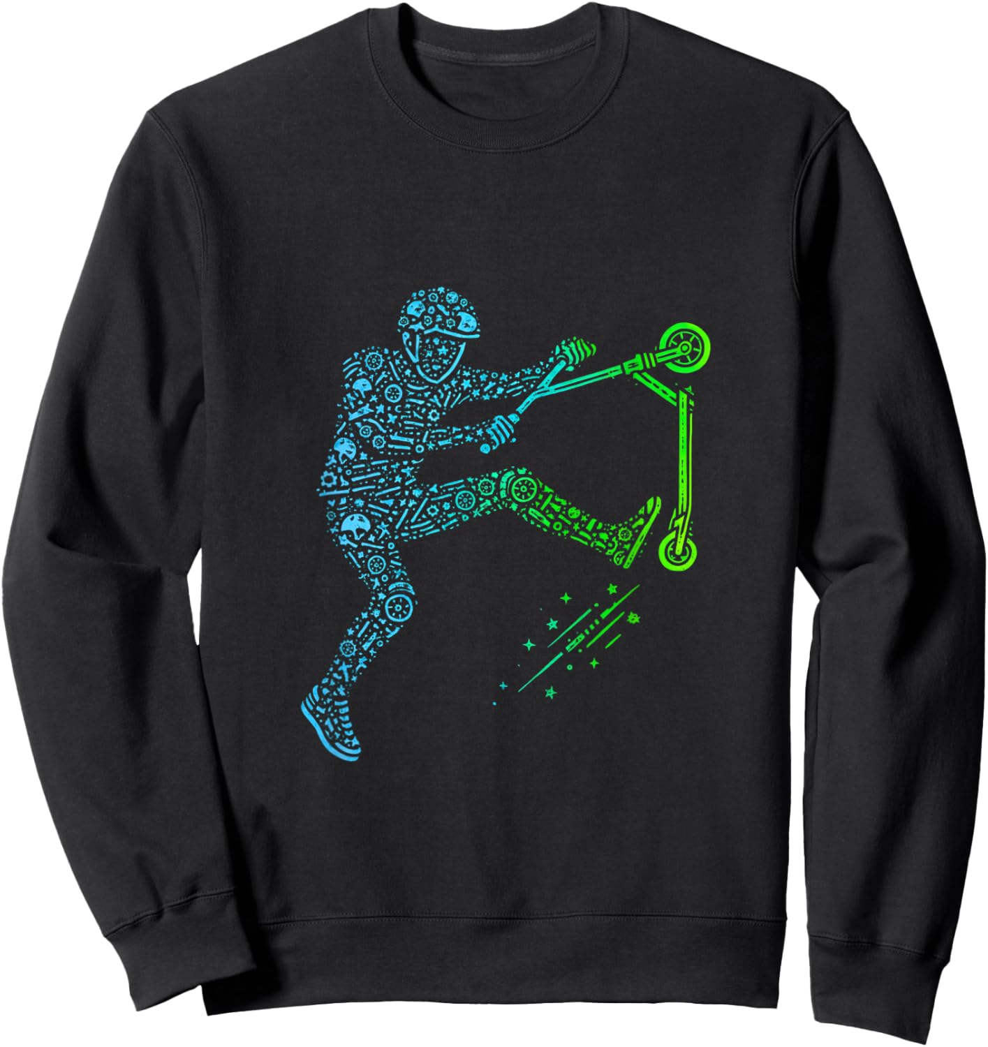 Scooter Stunt Scooter for Boys & Children Cool Scooter Stunt Sweatshirt - Sweatshirt | Black