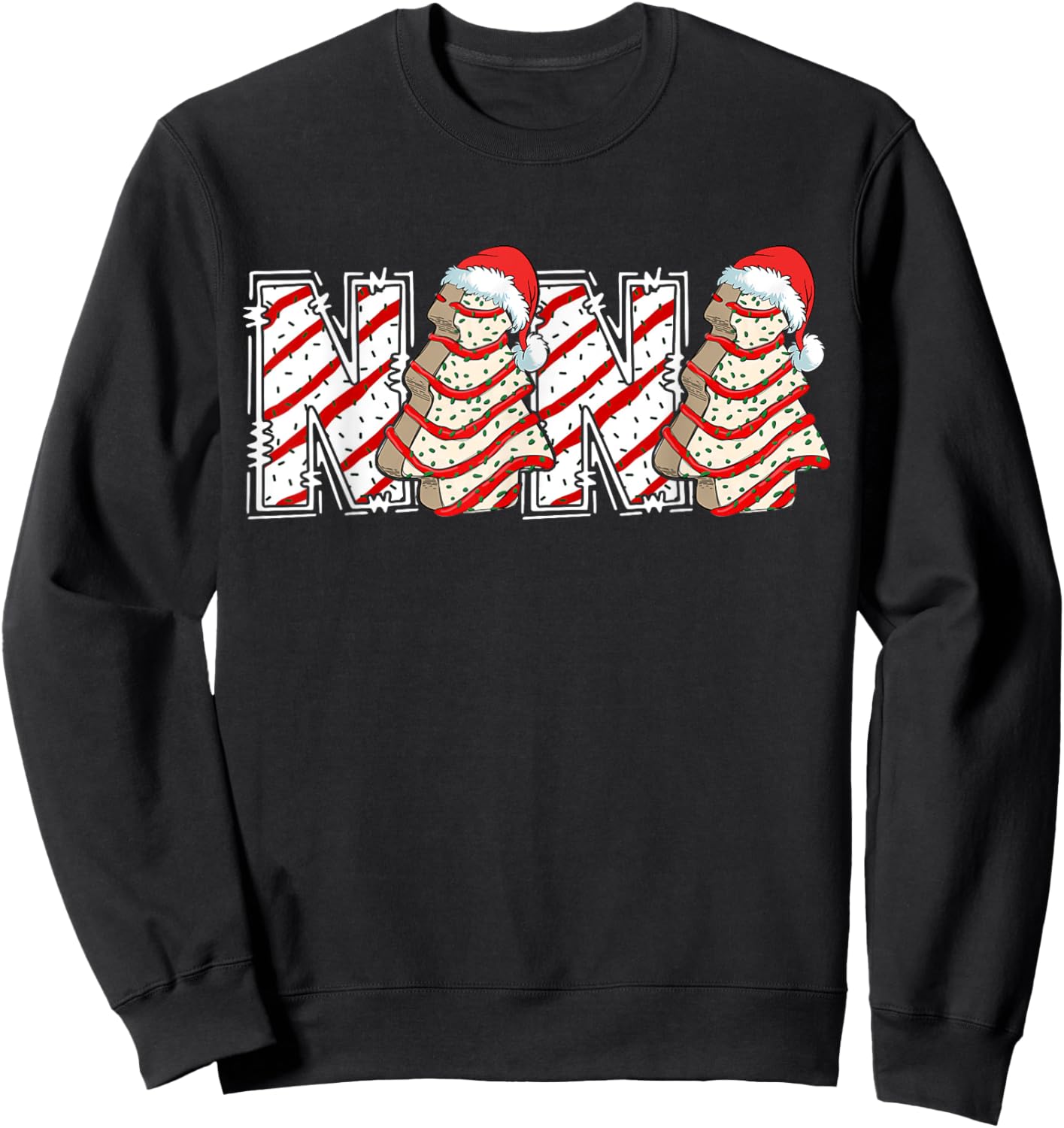 Christmas Tree Cake Nana Funny Christmas Cake Grandma Sweatshirt - Sweatshirt | Black