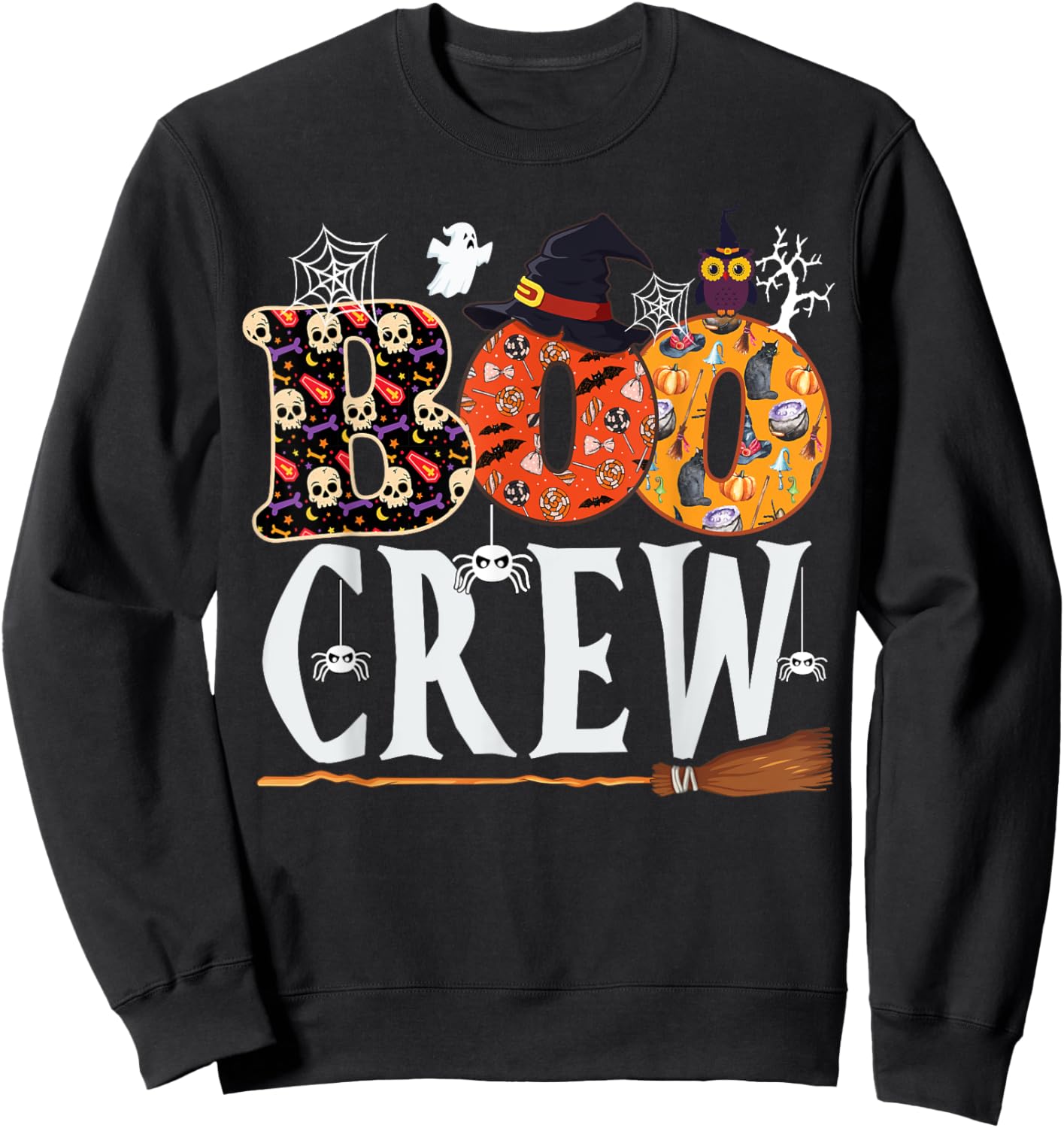 Halloween Boo Crew Shirt Funny Men Women Kids Sweatshirt - Sweatshirt | Black