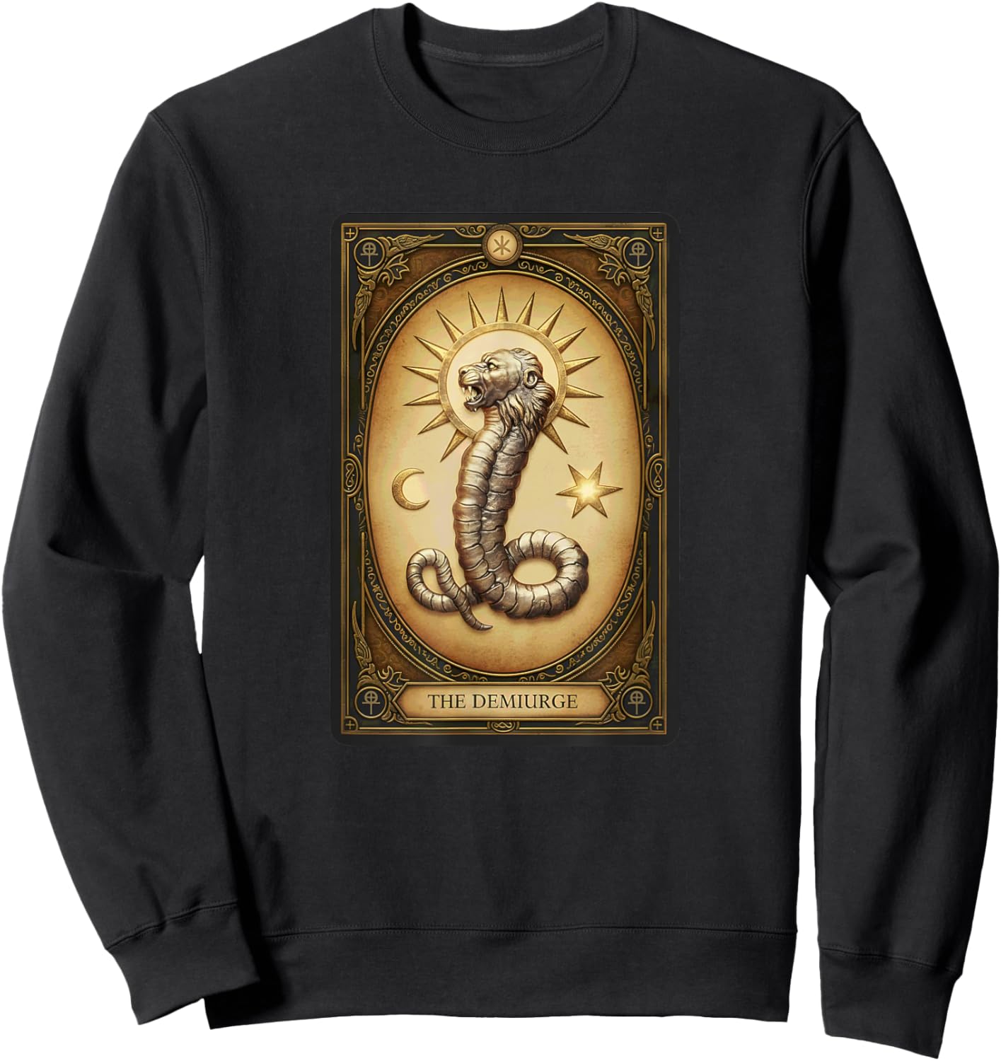Demiurge Gnostic Yaldabaoth Serpent Gnosticism Tarot Sweatshirt - Sweatshirt | Black