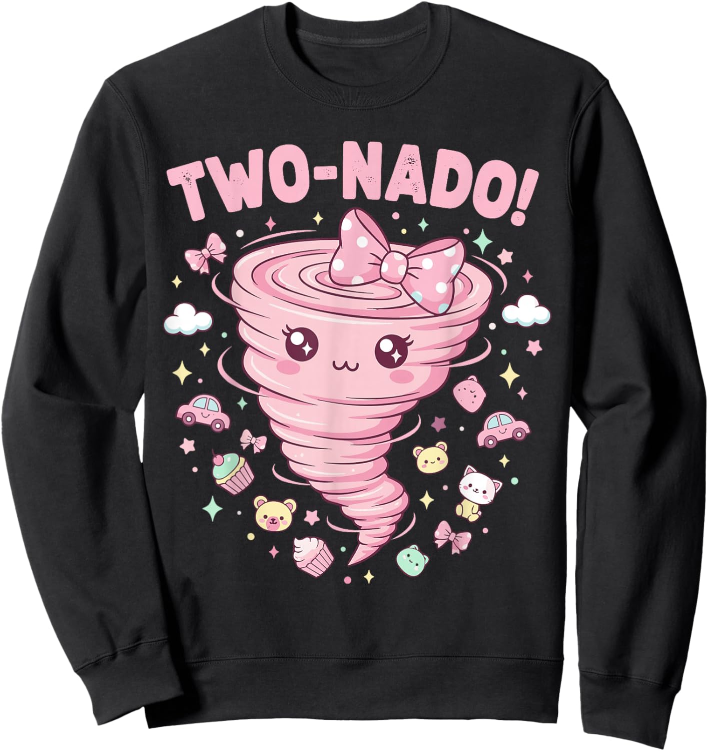 Two Nado Birthday Outfit Girl, Toddler 2 Year Old Tornado Sweatshirt - Sweatshirt | Black