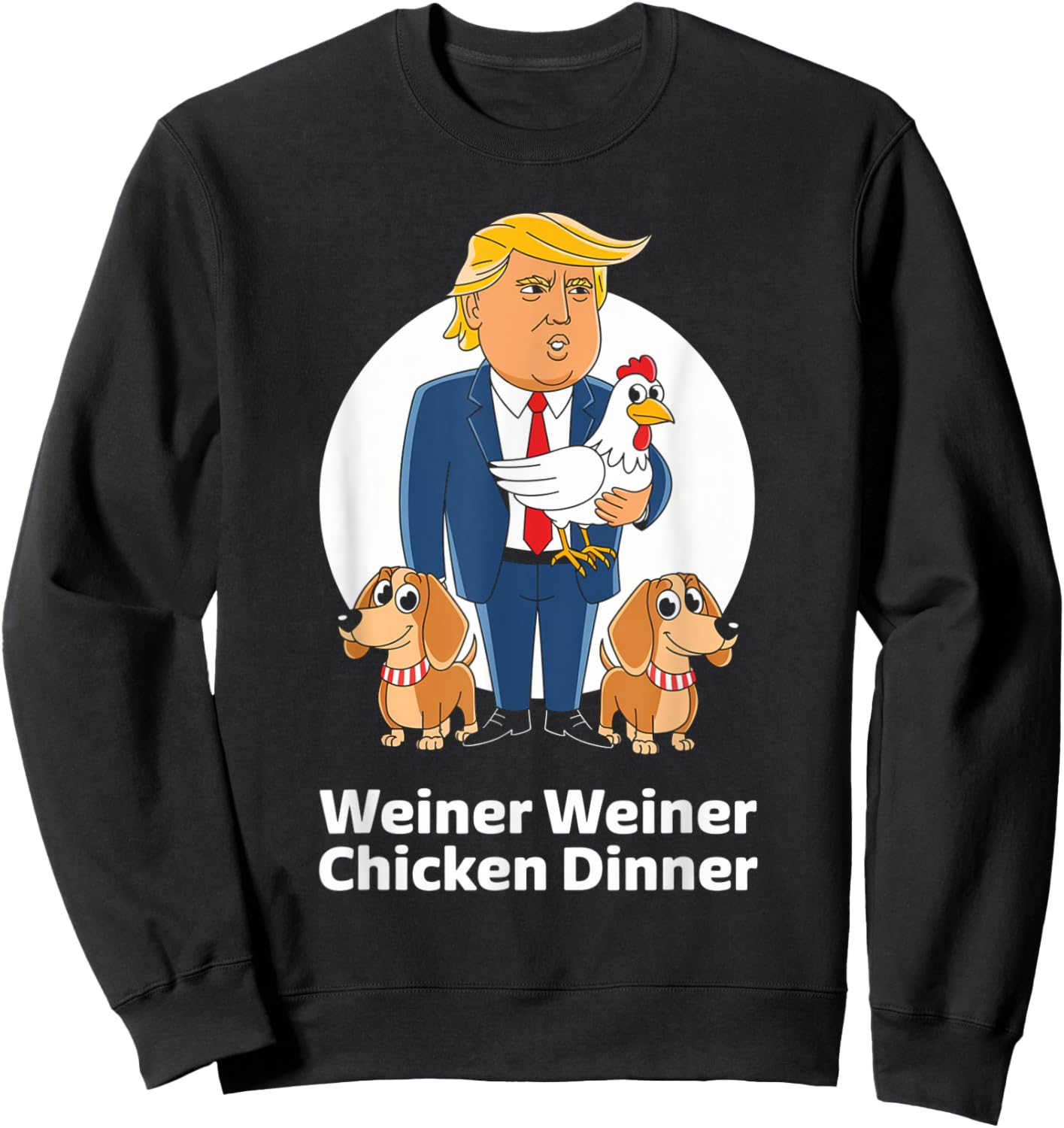 Dachshund Lover Designs Trump Winner -Adults Dachshund Dog Lover Humor Enthusiasts Black Small Classic Fit Short Sleeve Pull On 1 Count Sweatshirt - Sweatshirt | Black