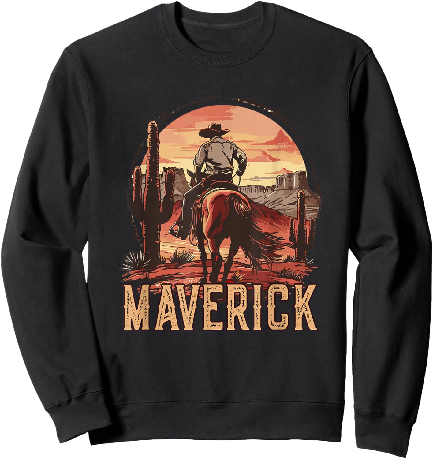 Maverick Western Country Cowboy Kids Toddler Boys Sweatshirt - Sweatshirt | Black