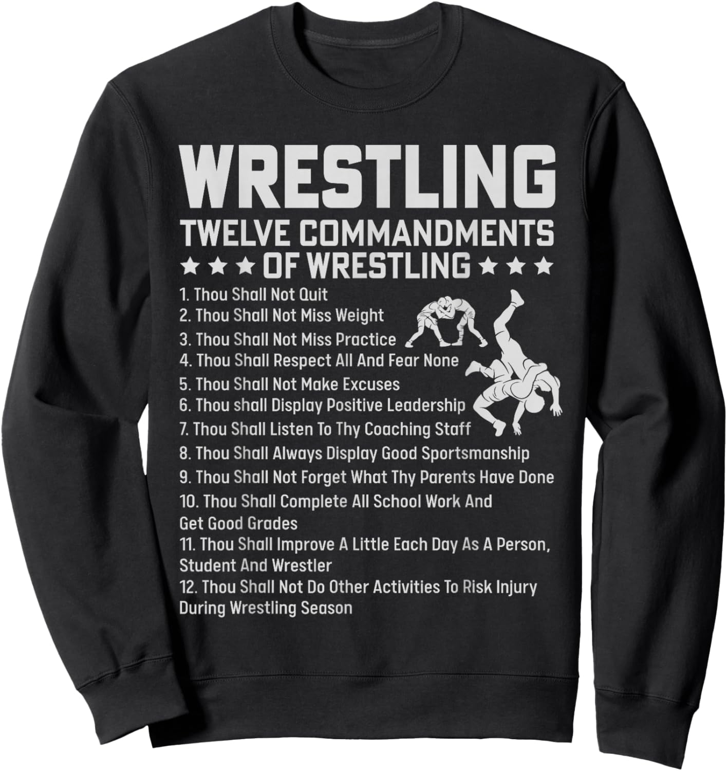 Wrestling Shirt Men Boys Funny Wrestler Wrestle Kids Girls Sweatshirt - Sweatshirt | Black