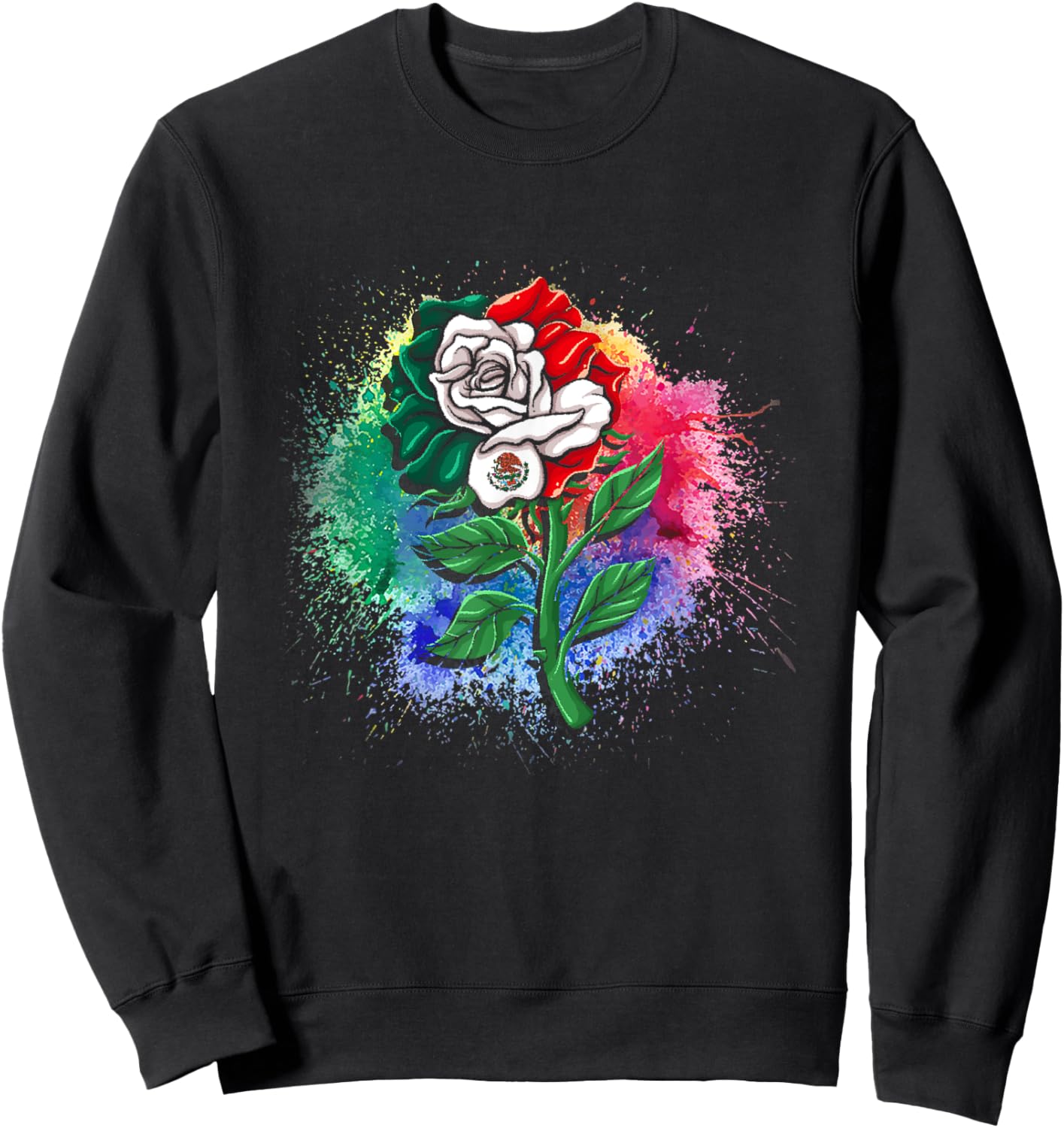 Mexico Gift Rose Tijuana Mexican Hispanic Pride Poncho Sweatshirt - Sweatshirt | Black