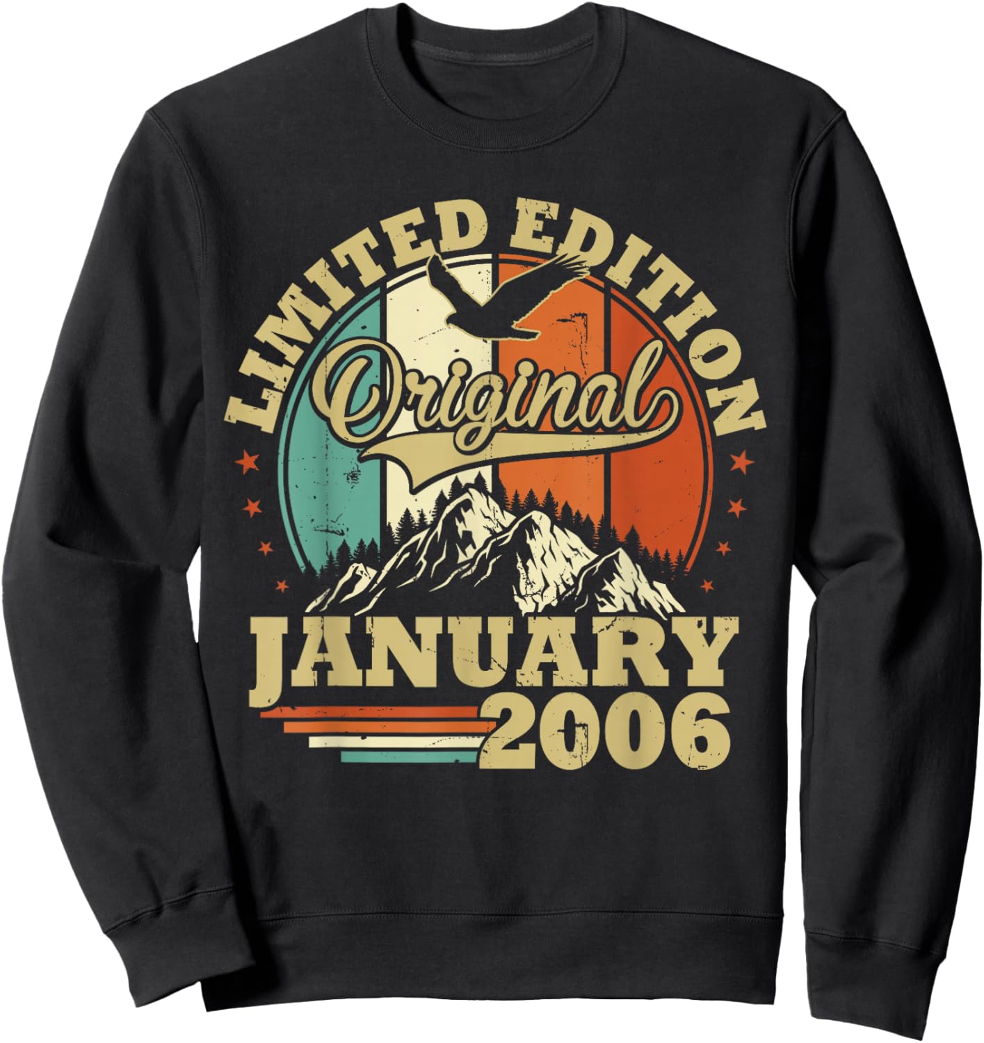 Anniversaire 20 Ans Vintage Janvier 2006 Garçons et Filles Sweatshirt - Sweatshirt | Black