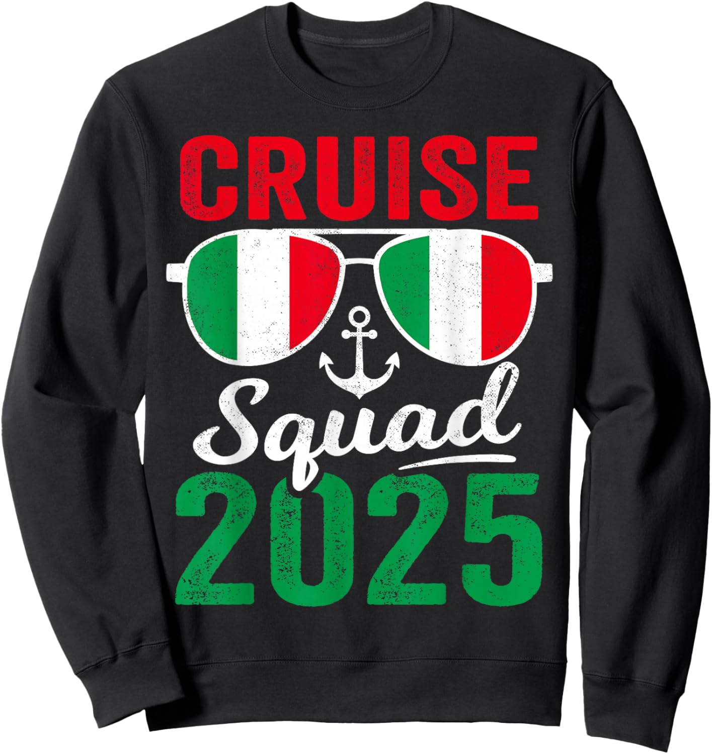 Italy Cruise Squad 2025 Summer Vacation Matching Family Sweatshirt - Sweatshirt | Black