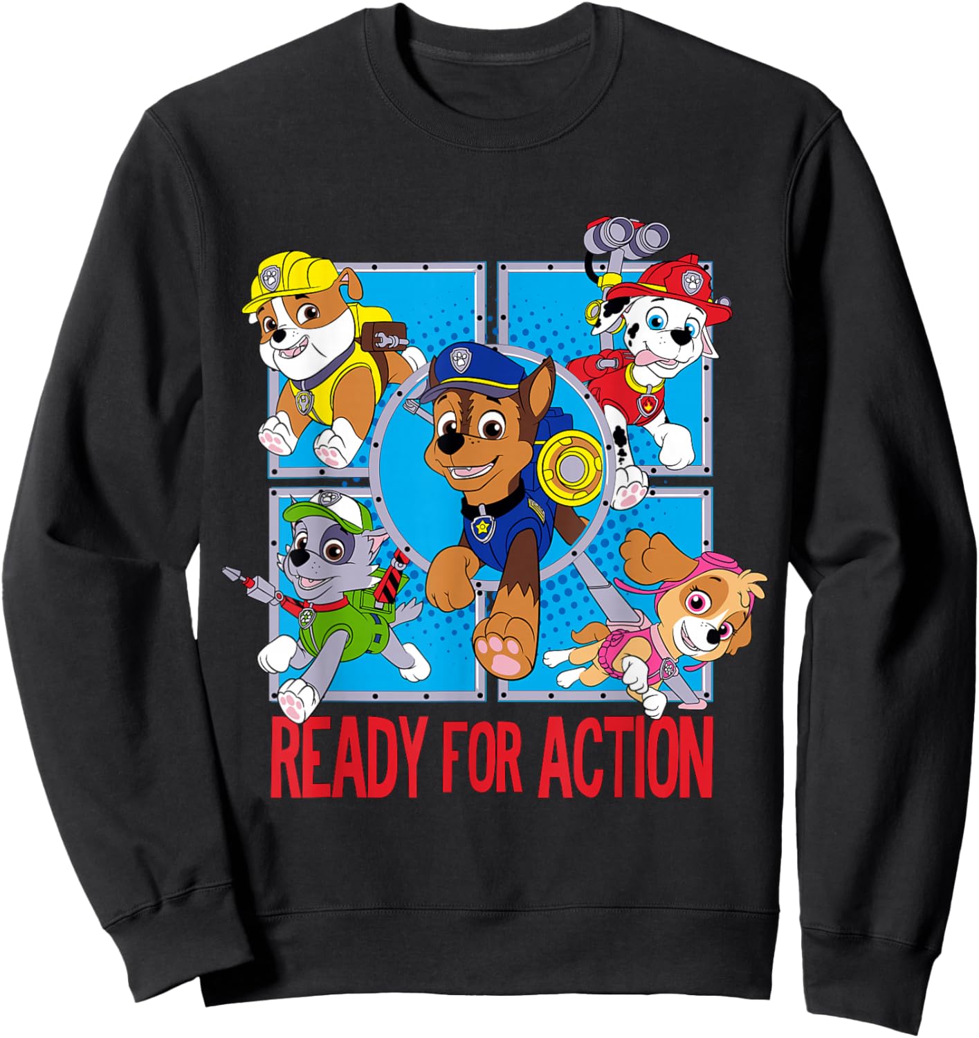 PAW Ready for Action with Group Sweatshirt - Sweatshirt | Black